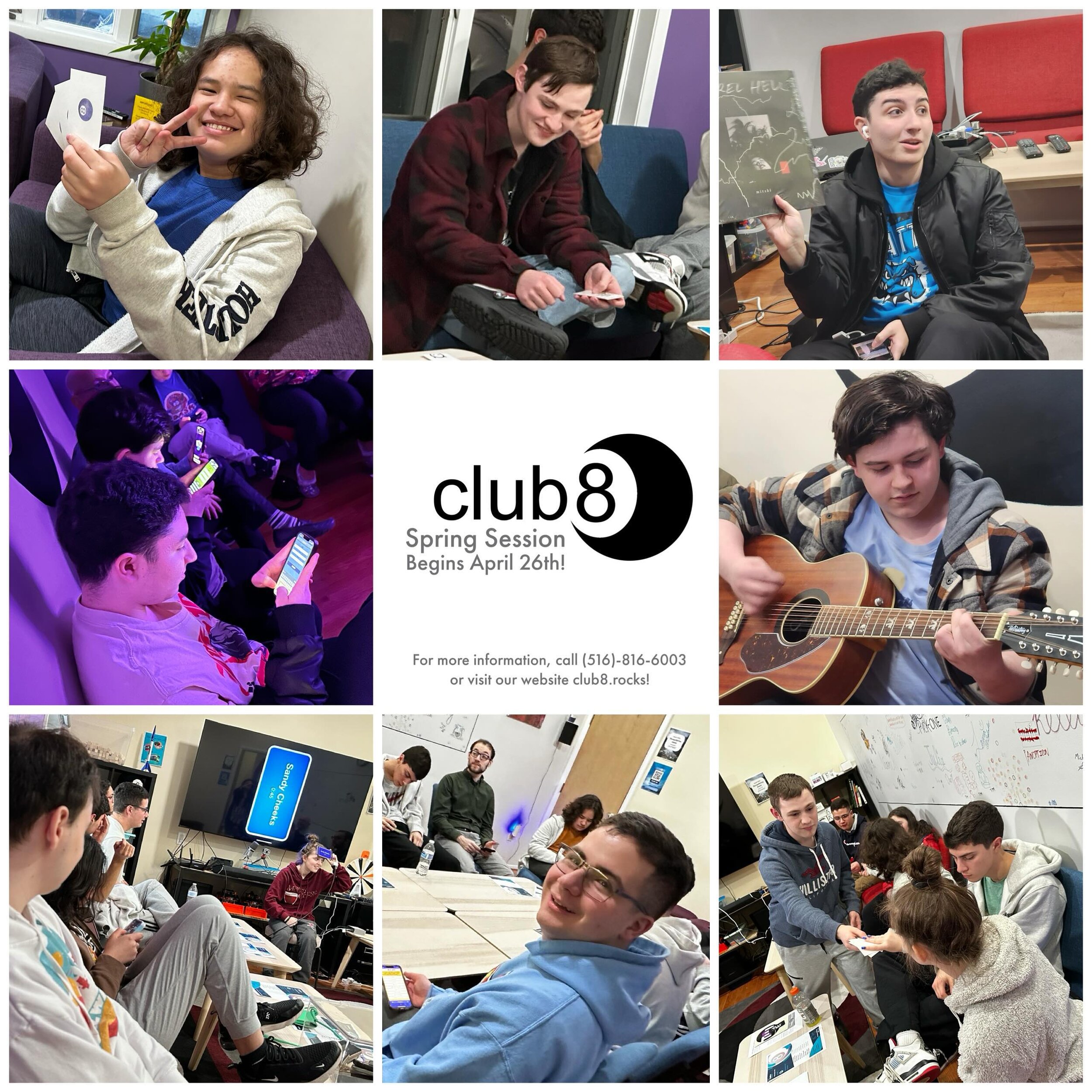 Club 8&rsquo;s Spring Session will begin on Friday, April 26th! Slots are still available! 🌸 For more information about Club 8, give us a call at (516)-816-6003 or visit our website at club8.rocks! 🎱📞