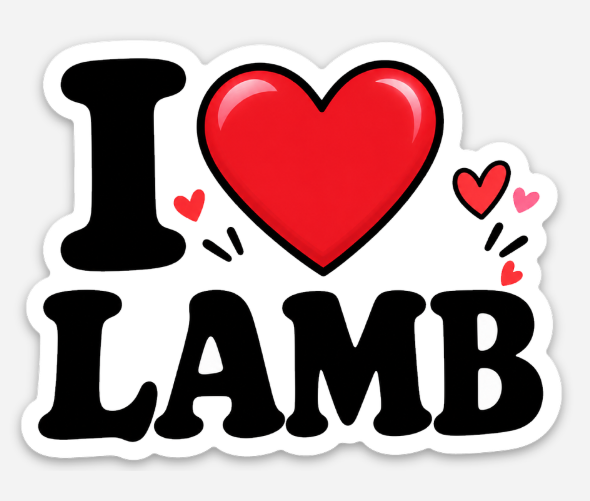 I love lamb stickers