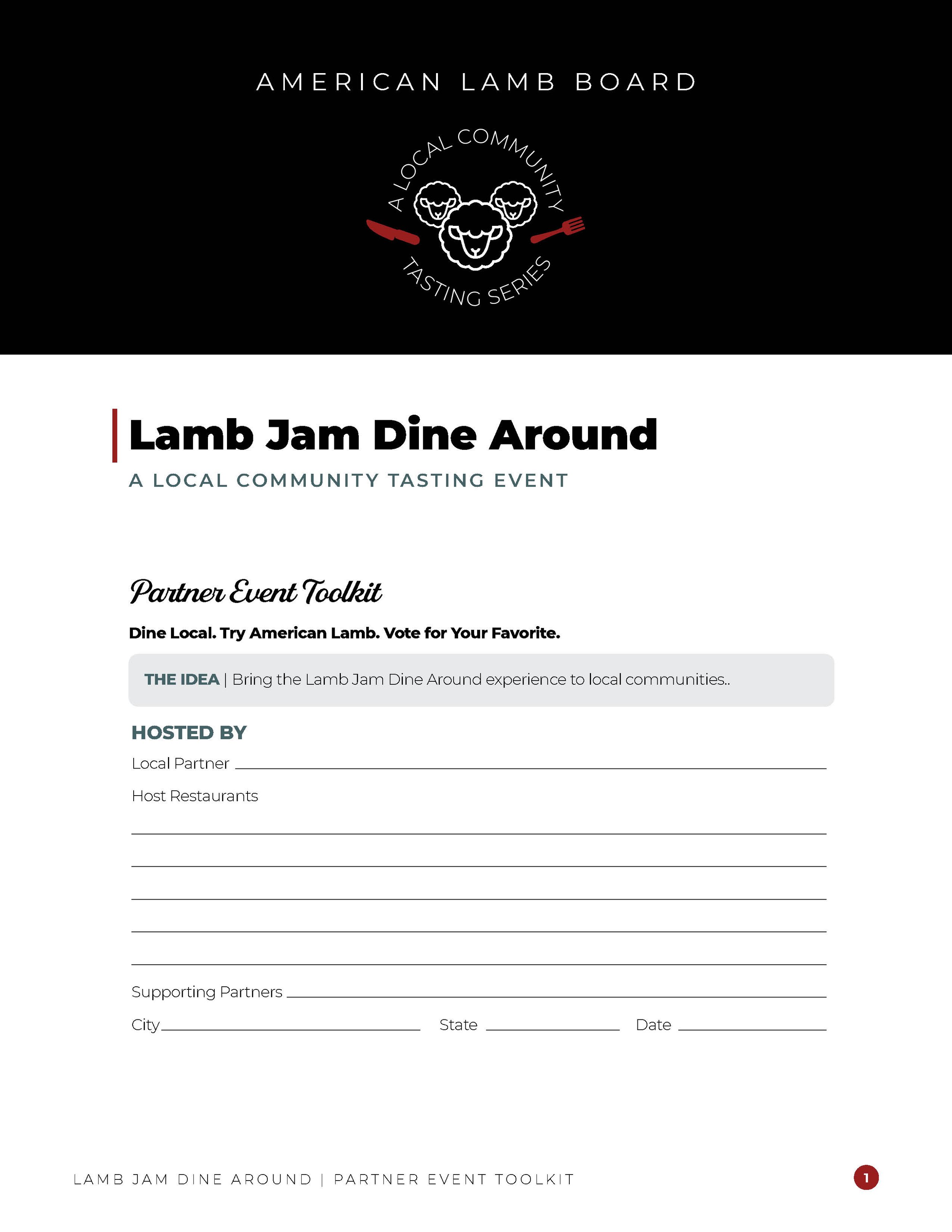 Lamb Jam Dine Around Toolkit