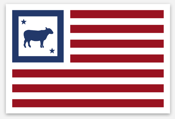 American Lamb Flag Stickers