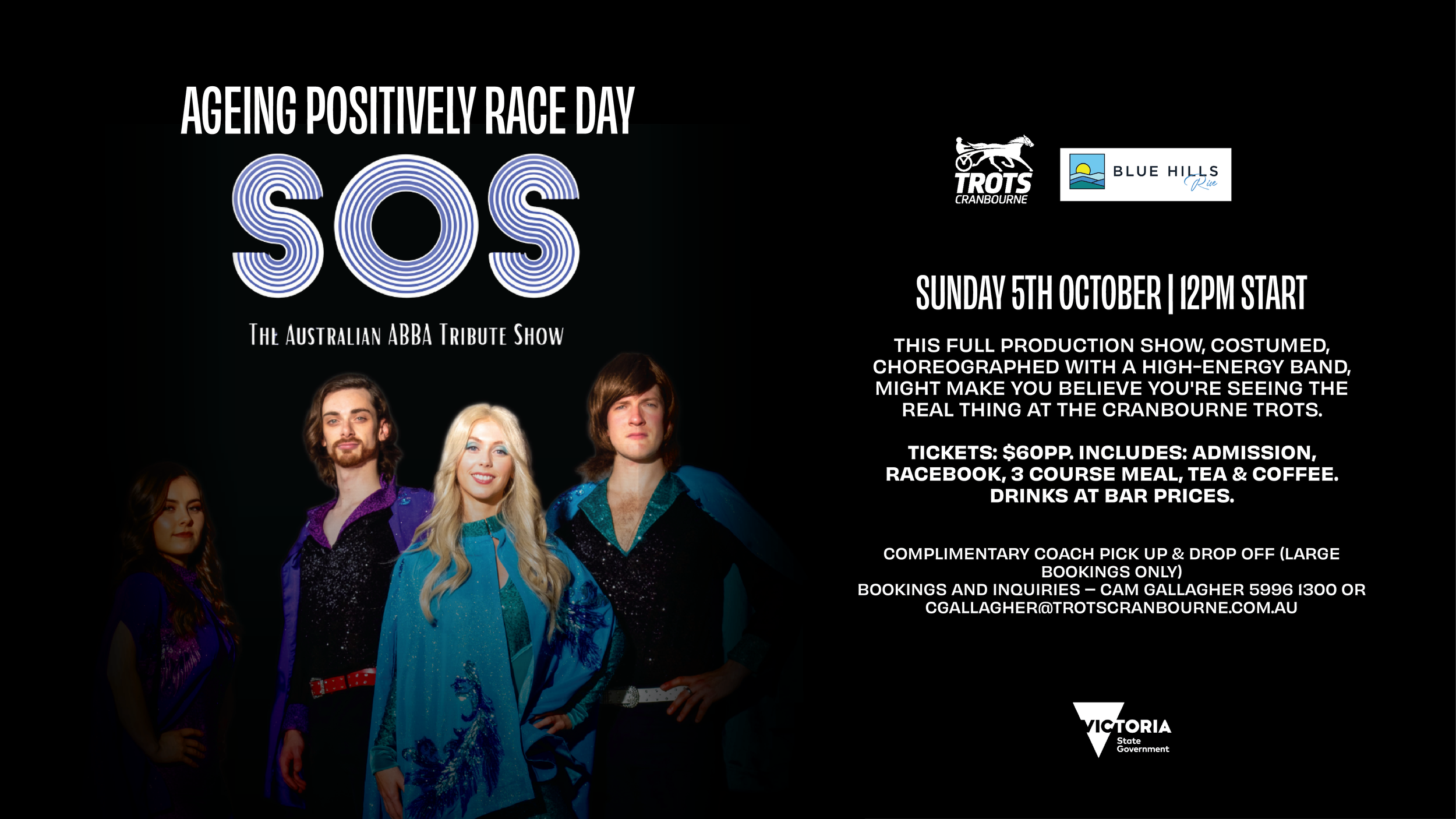 Ageing Positively Race Day - SOS - Abba Tribute Show