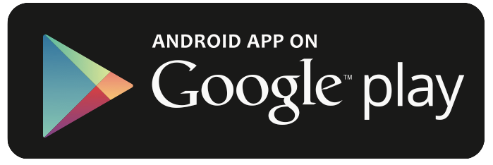 Android app on Google Play logo with colorful play button on black background.