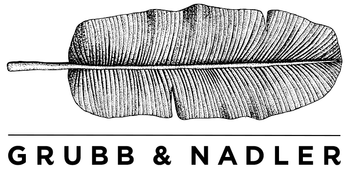 Logo of Grubb & Nadler Nurseries- a line art illustration of a single feather.