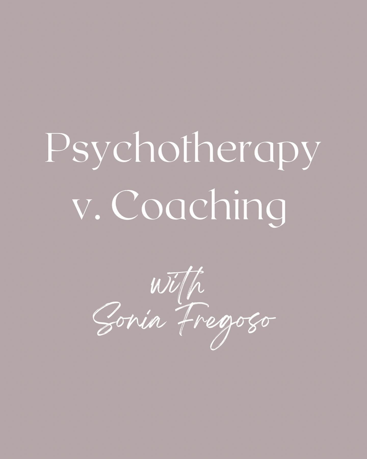 Psychotherapy v. Coaching with Sonia Fregoso&mdash;

The biggest difference between my two offerings are who I can serve and for how long.

As a psychotherapist, I work under a licensing board, which holds many regulations, including, not being able 