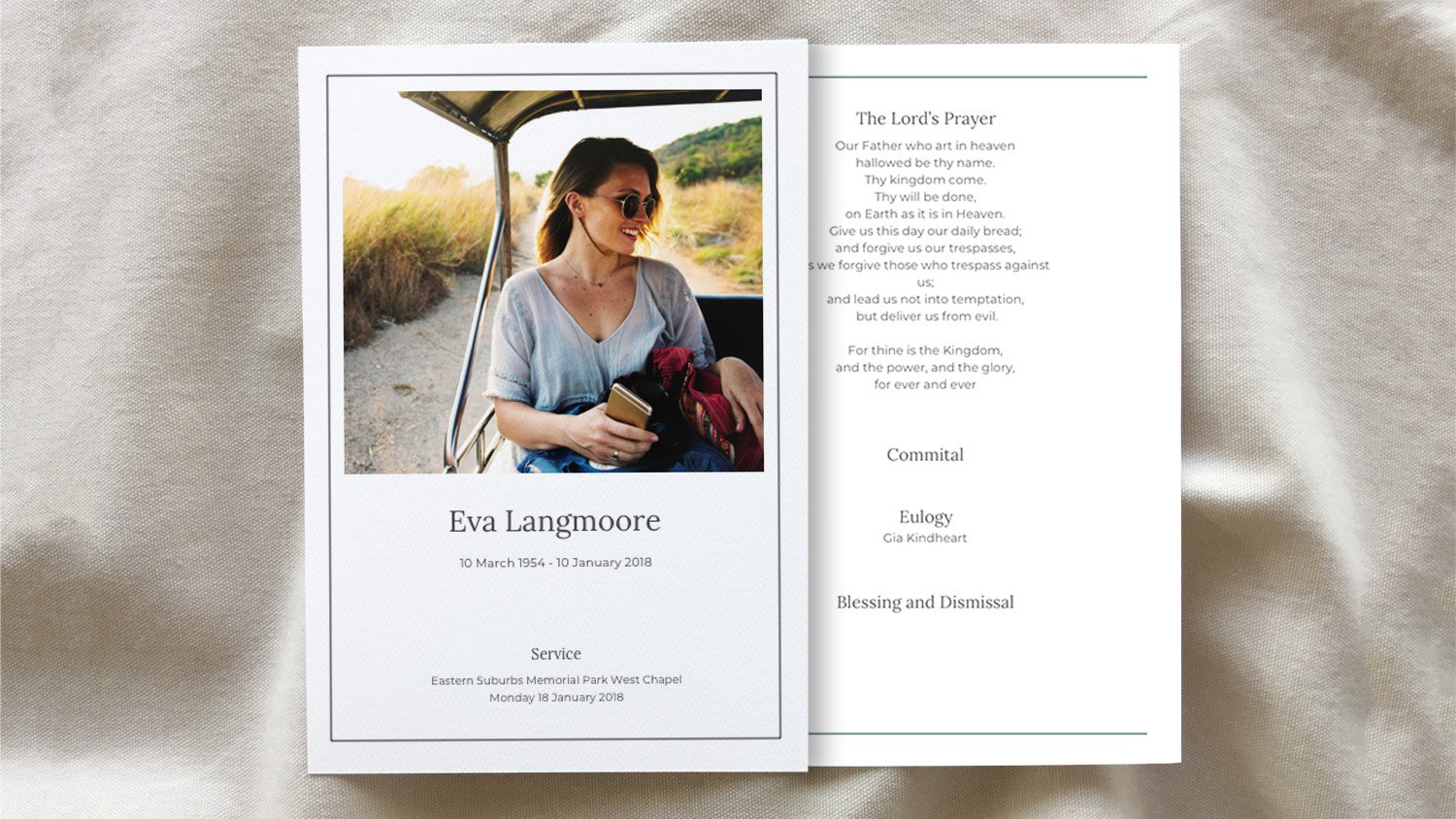 Funeral Order of Service Booklet Cover Inside Example Reflection theme.jpg