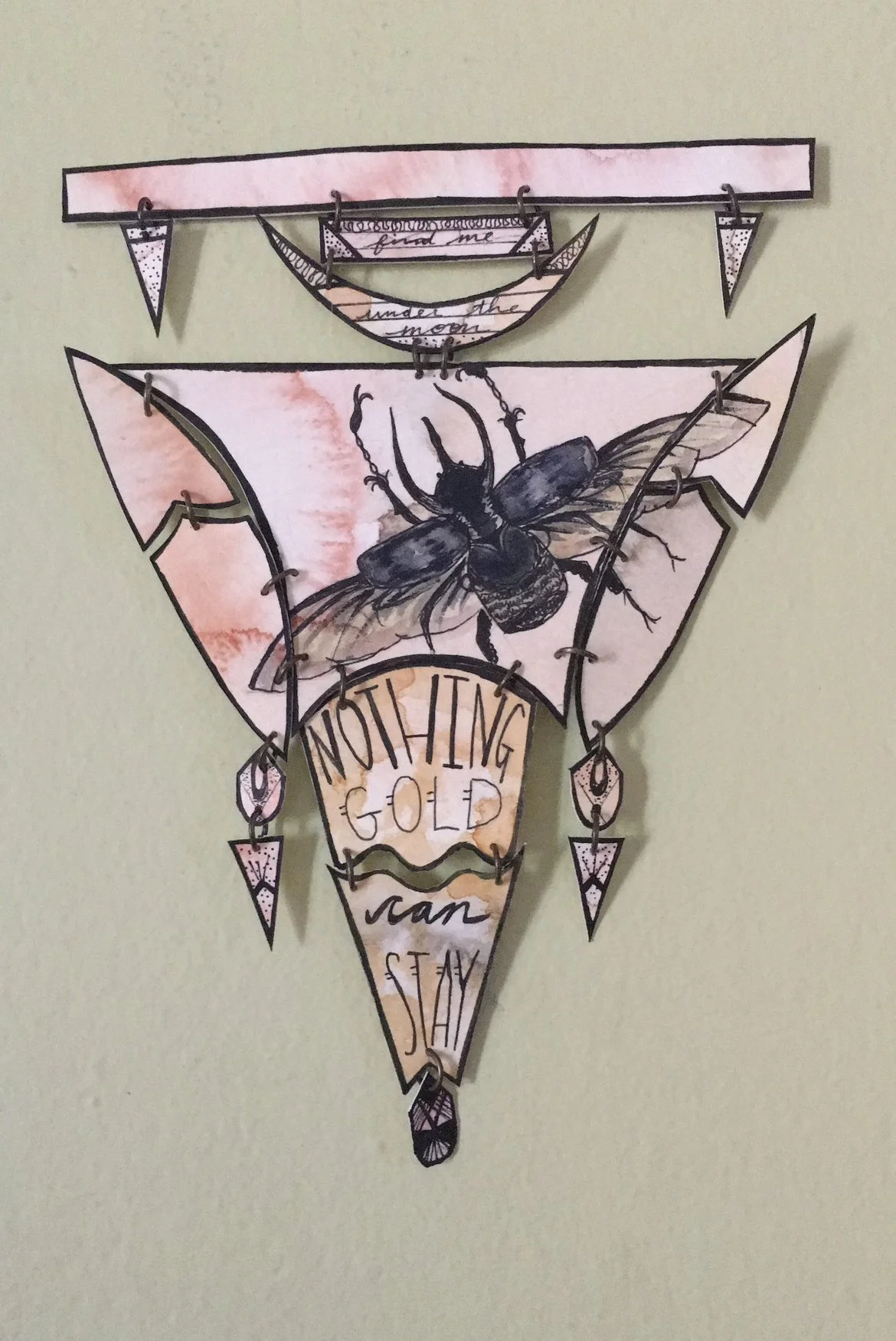 Nothing Gold Can Stay //Custom watercolor wall hanging