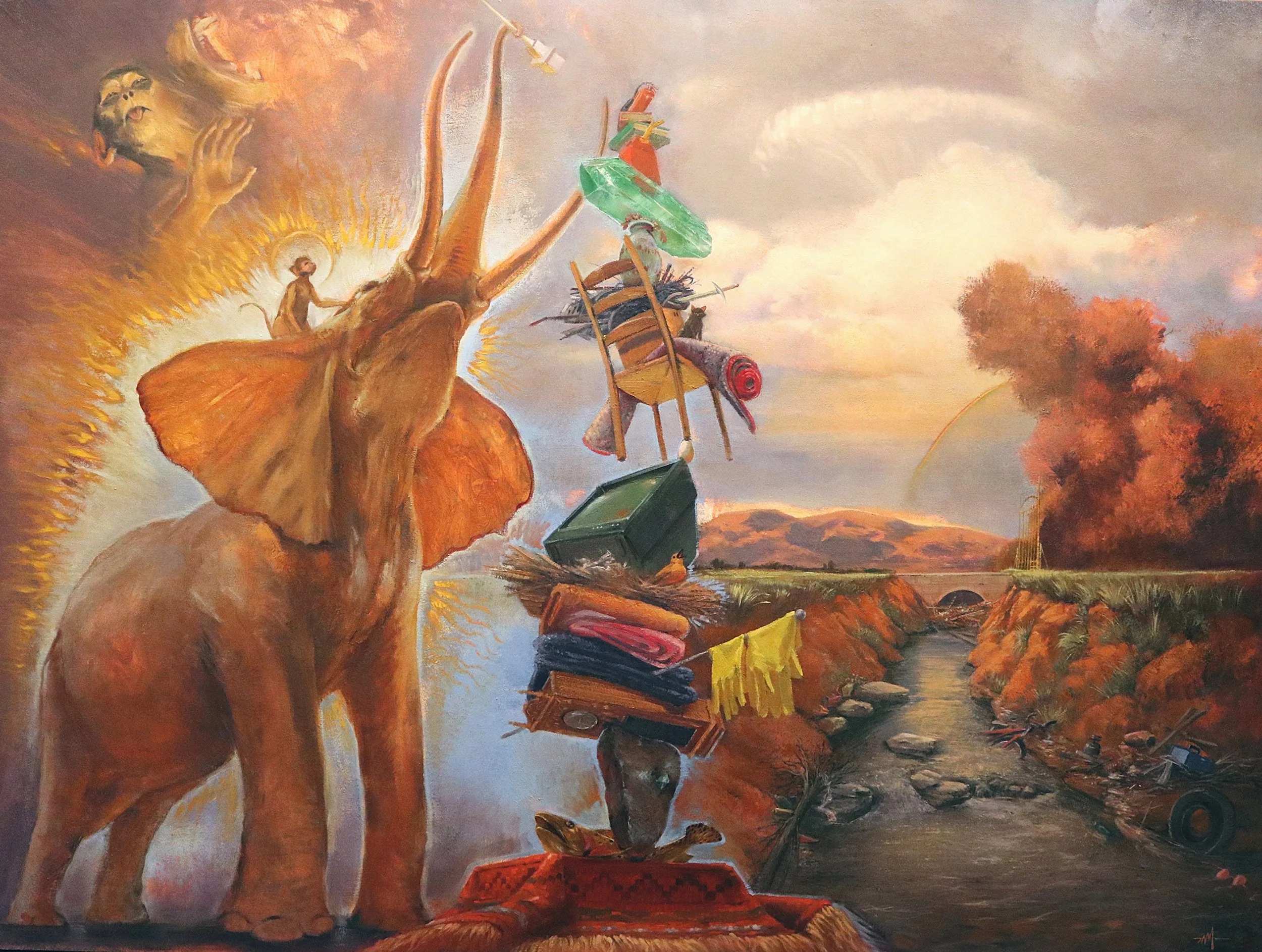 "The Elephant and the Rider" / Oil on Canvas / 3'x4' / 2024