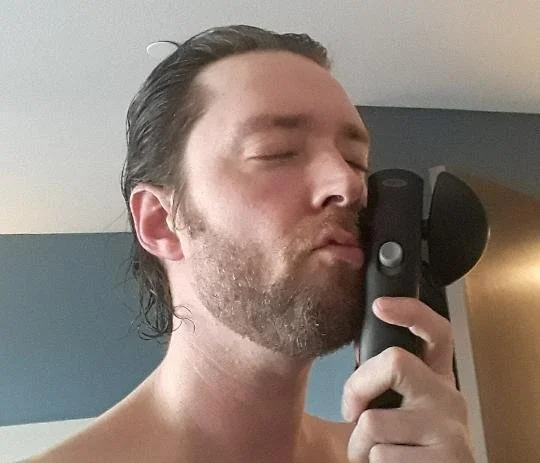 Blake kissing a can opener for some reason