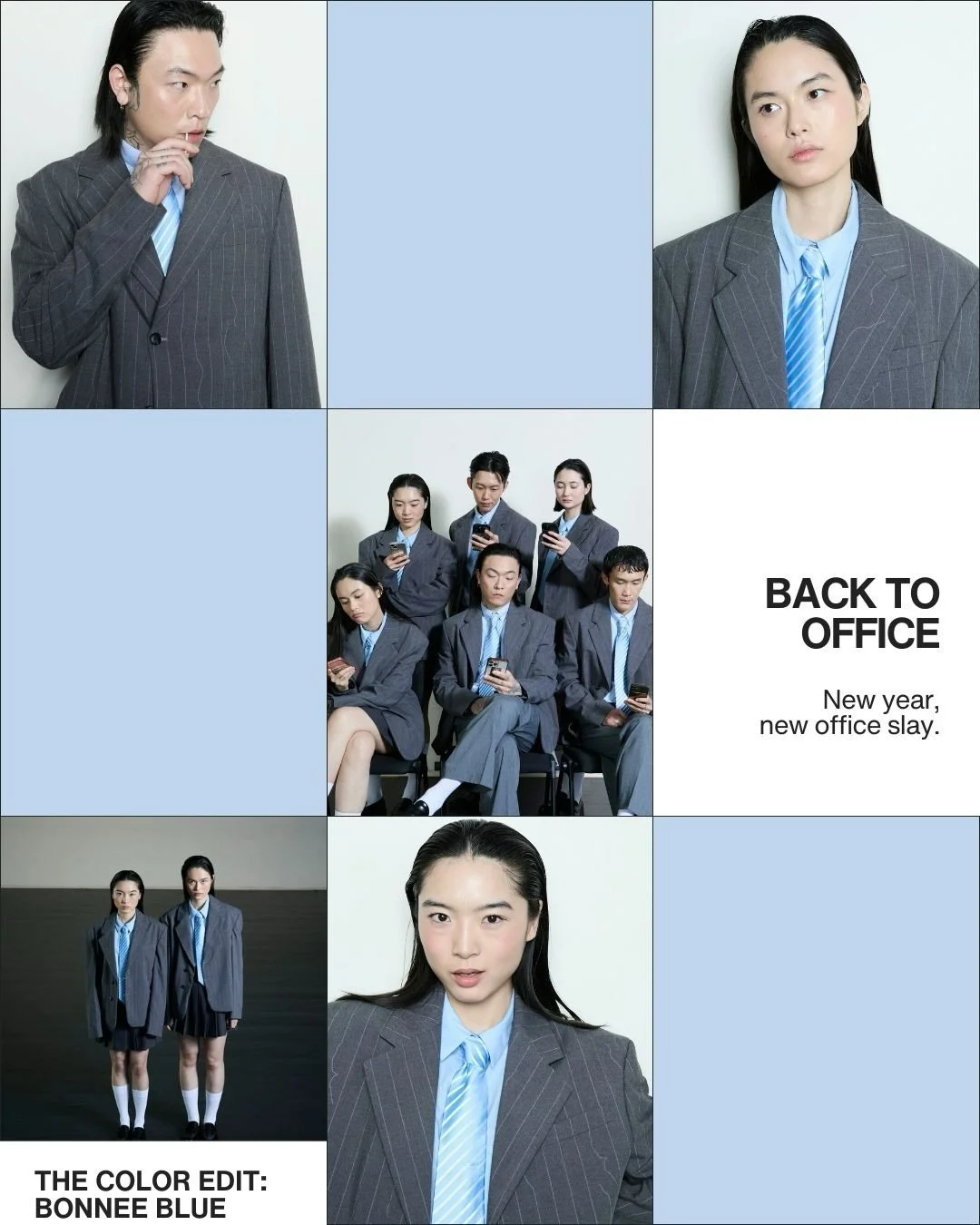 2026 is giving ✨put together ✨ energy. This is your sign to glow-up your work fits starting with BONNEE blue. Swipe for office outfit inspo that means business (and still serves). 

📸 credits: Getty; Launchmetrics Spotlight; Jessica Wang 

#clothing