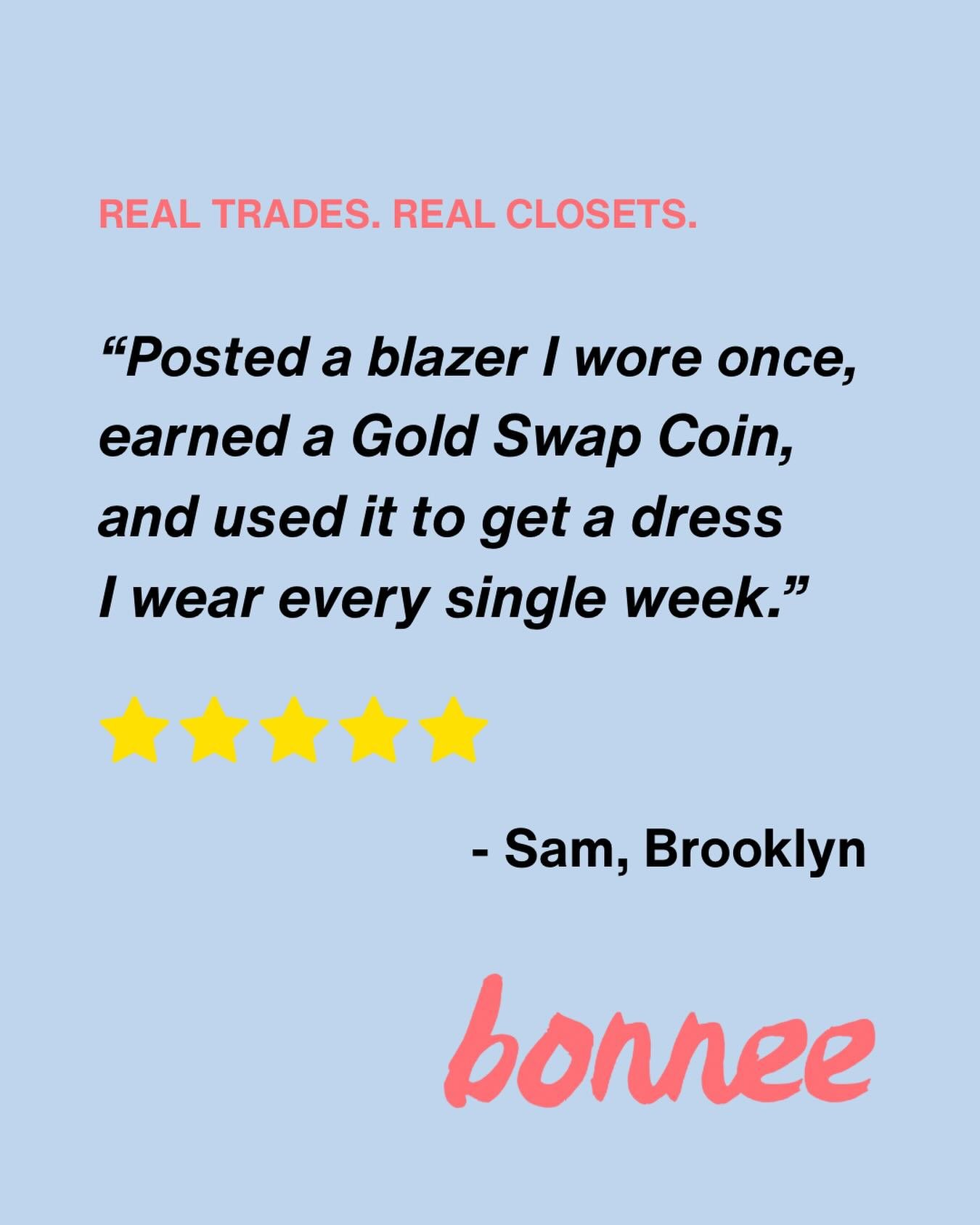 Your unworn items are someone else&rsquo;s dream find. Post on BONNEE, earn a Swap Coin, and get something you&rsquo;ll actually love from anyone on the platform.

#clothingswapapp #circularfashion #swapbeforeyoushop #fashion #fashiontech