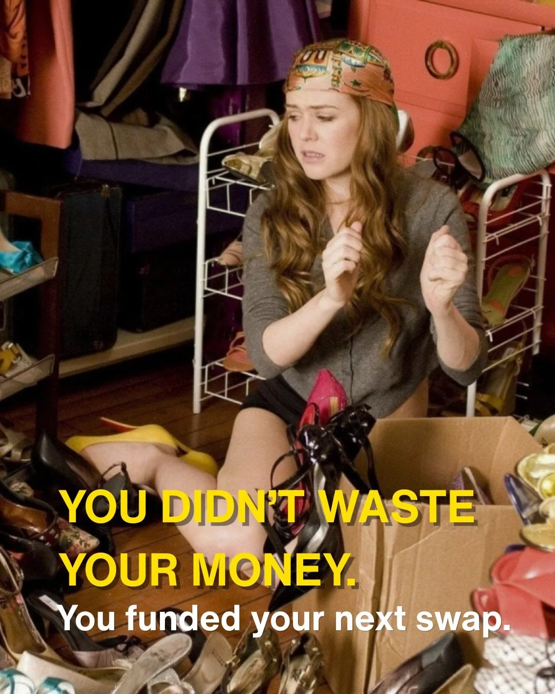 Rebecca Bloomwood had a problem. You just have a closet full of opportunity.

Every piece you bought and never wore, every style phase that&rsquo;s come and gone, every pair of jeans from two body changes ago &mdash; that&rsquo;s not wasted money. Th