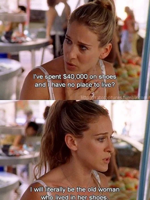 Carrie spent $40k on shoes and couldn&rsquo;t afford her apartment. She should have downloaded BONNEE. 

#clothingswapapp #shoes #trade #fashionapp #circularfashion