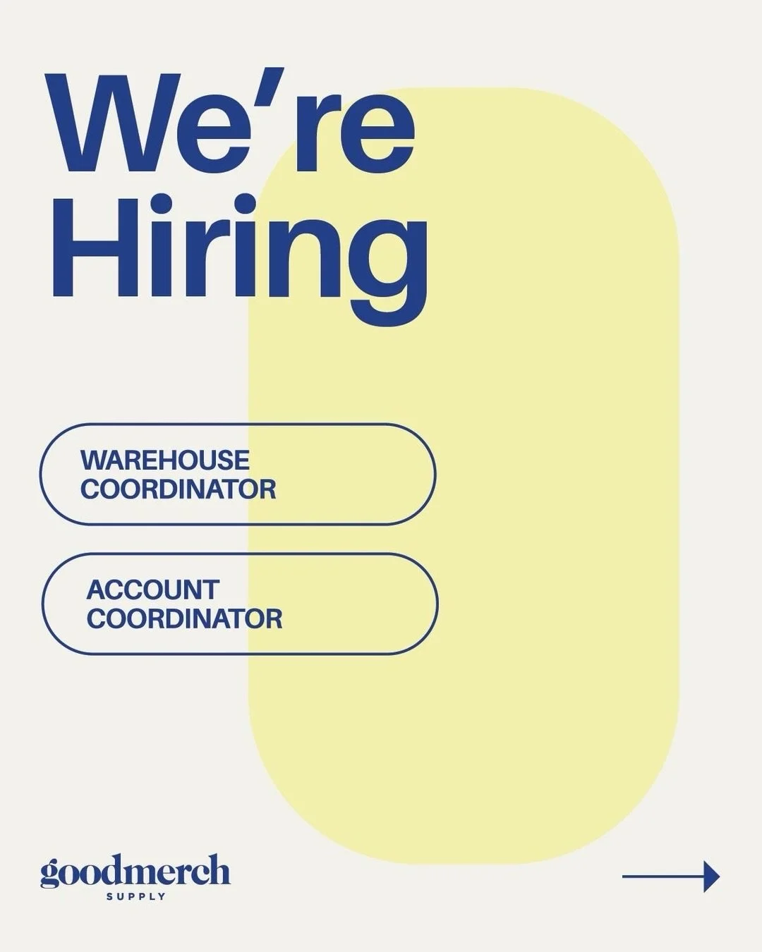 We&rsquo;re hiring two full-time positions at our Kaka&rsquo;ako office!
🔗 Tap the Careers link in our bio to learn more.
💌 All cover letters and resumes to taylor@goodmerchsupply.com