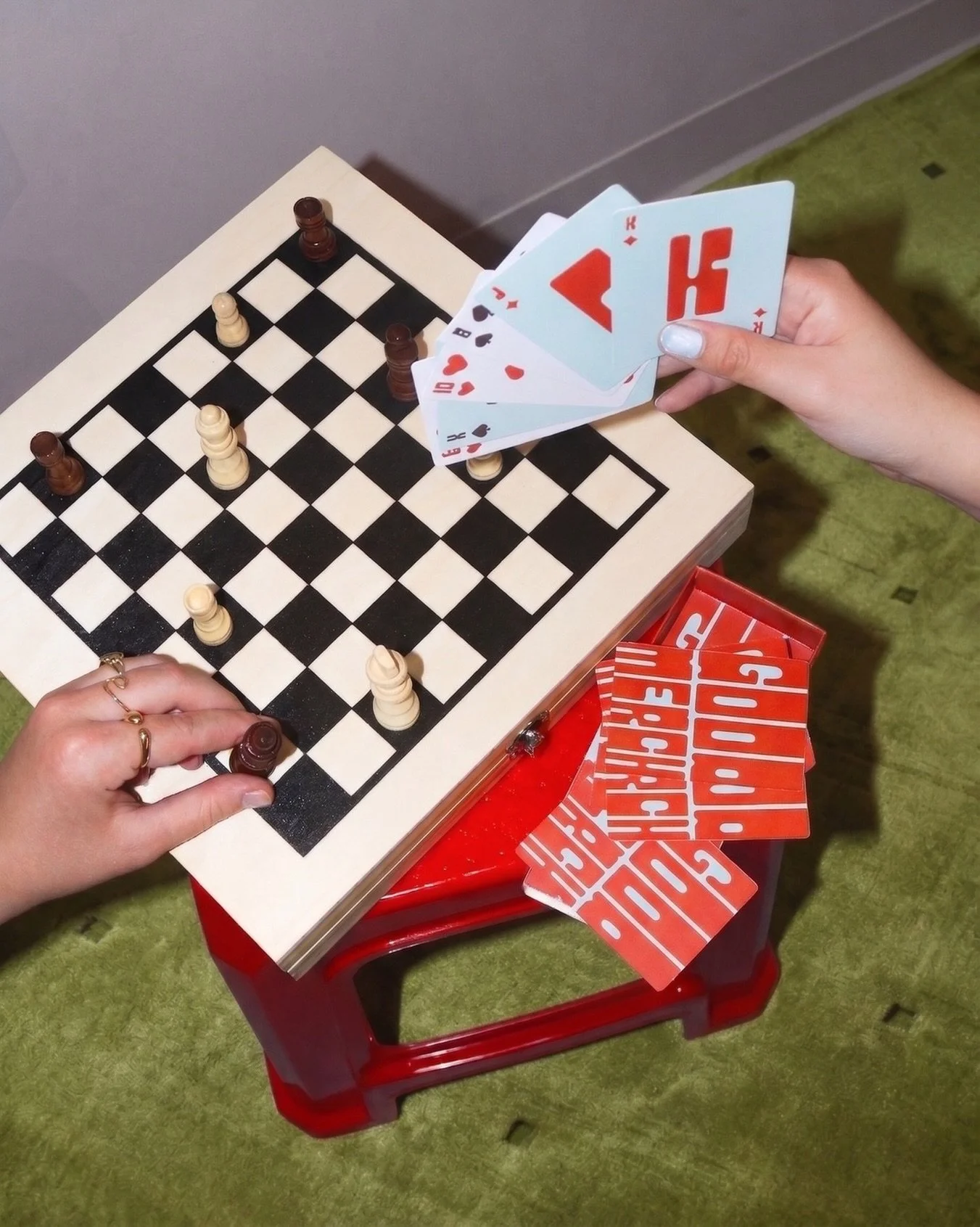 Play your cards right with merch that will always be used. ♟️🃏✨
⠀⠀⠀⠀⠀⠀⠀⠀⠀
〰️ Custom front/back playing cards + box
〰️ 4-in-1 Game Set (chess, checkers, tic-tac-toe, sling puck)