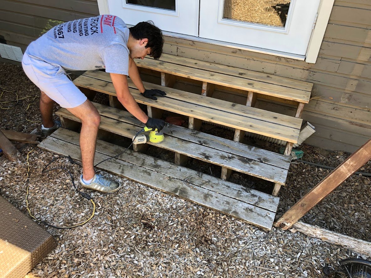 Sanding these steps before staining!