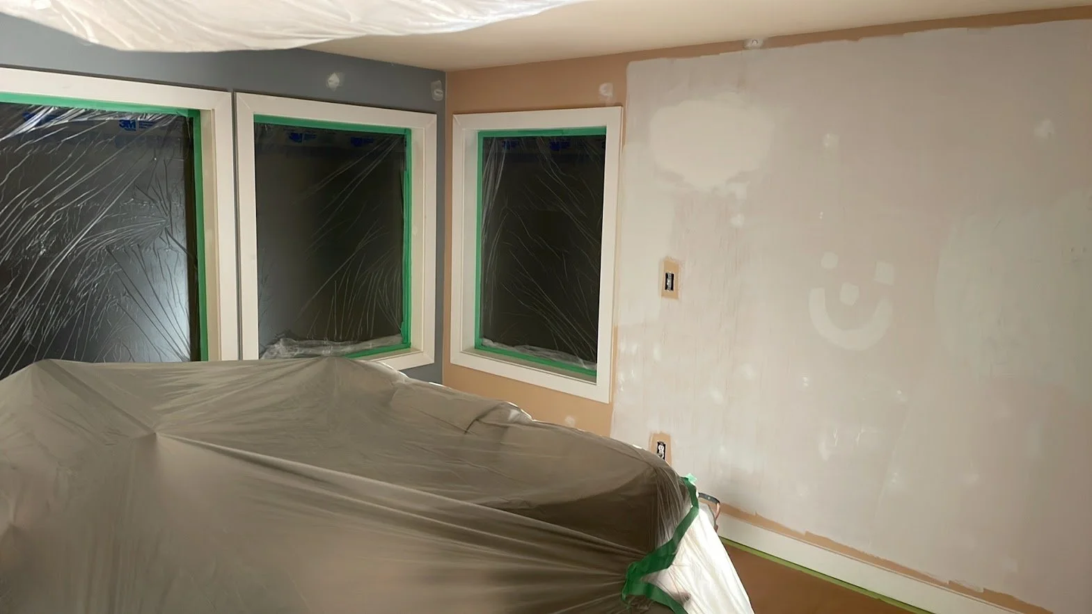 Covered everything and oil primed over the patches before spraying!