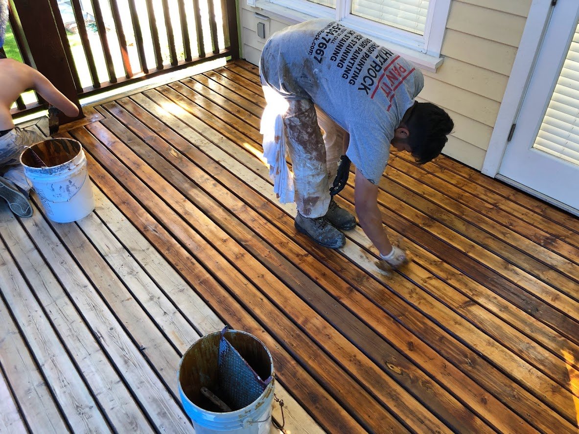 Staining the wood after sanding!