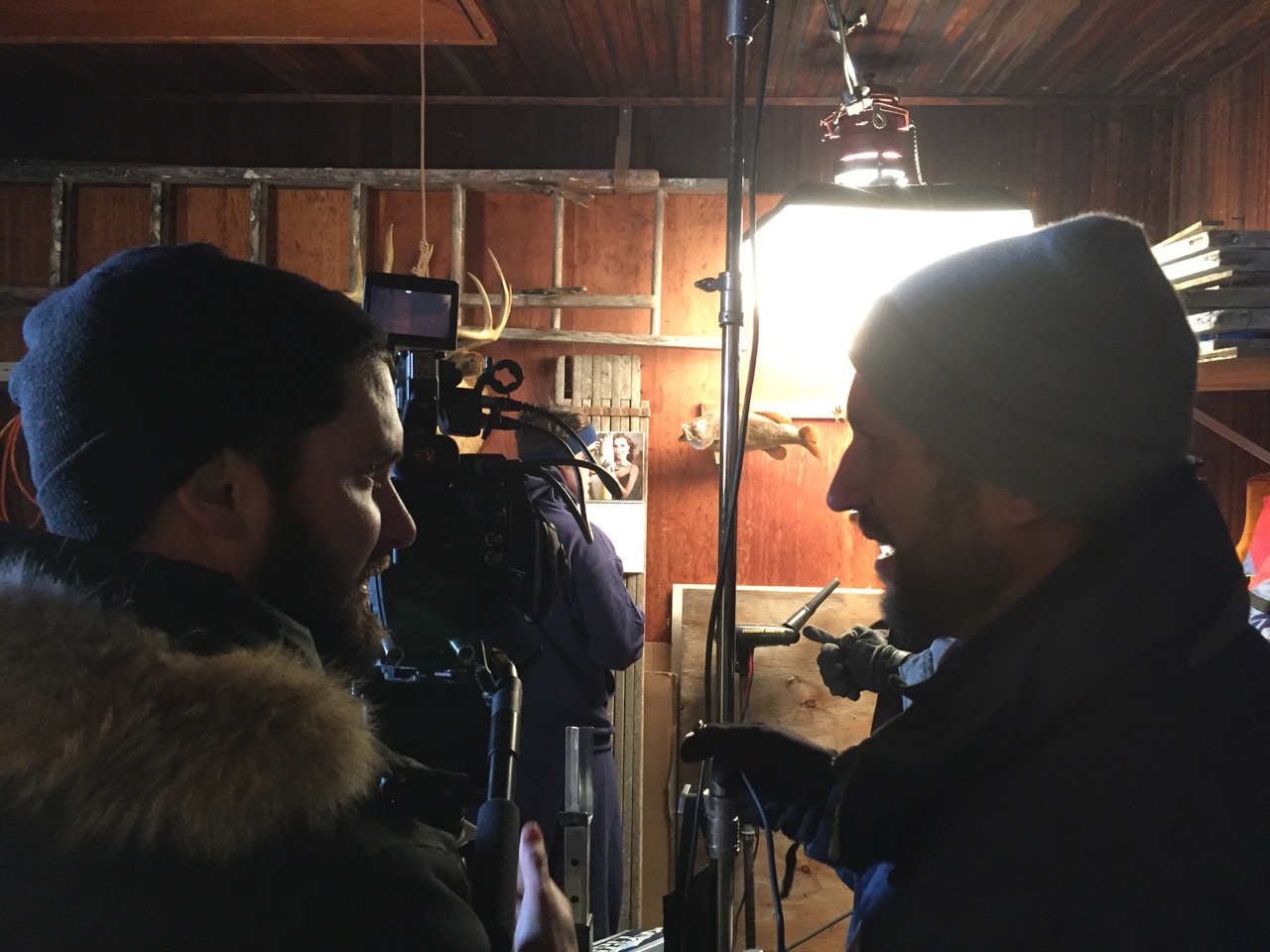  Director Jeremy Pinckert and DP  Jamieson Mulholland discuss the perfect angle.  