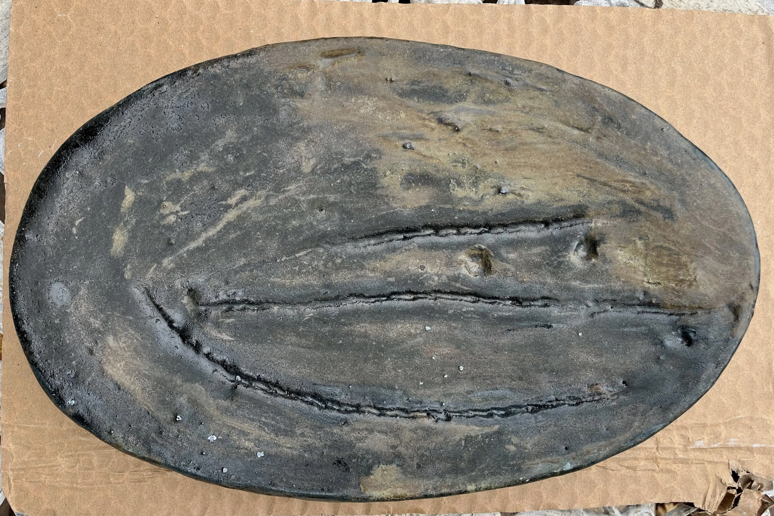'Shadow Squad' Mannum wild clay and Kean black midfire with iron oxide and travatine basd glazes