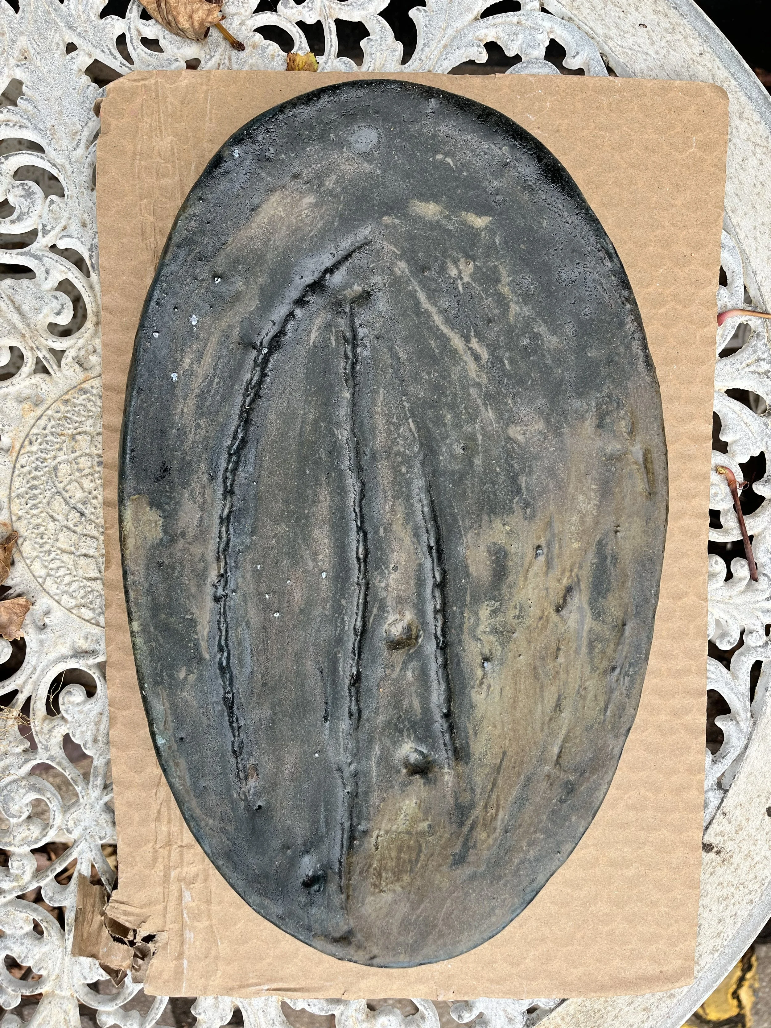 'Shadow Squad' Mannum and Kean black misfire wit iron oxide and travatine basd glazes