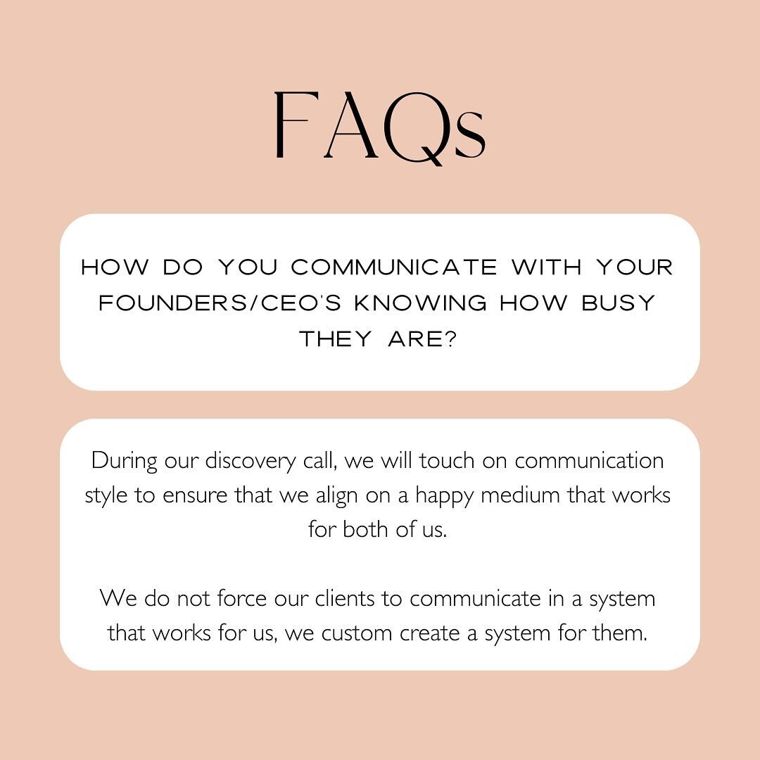 communication style alignment is KEY to the longterm success of an assistant / business manager to founder / ceo relationship. 🔑

every client is different and at Saved By Sara we custom create your experience. 

#virtualassistant #onlinebusiness #o