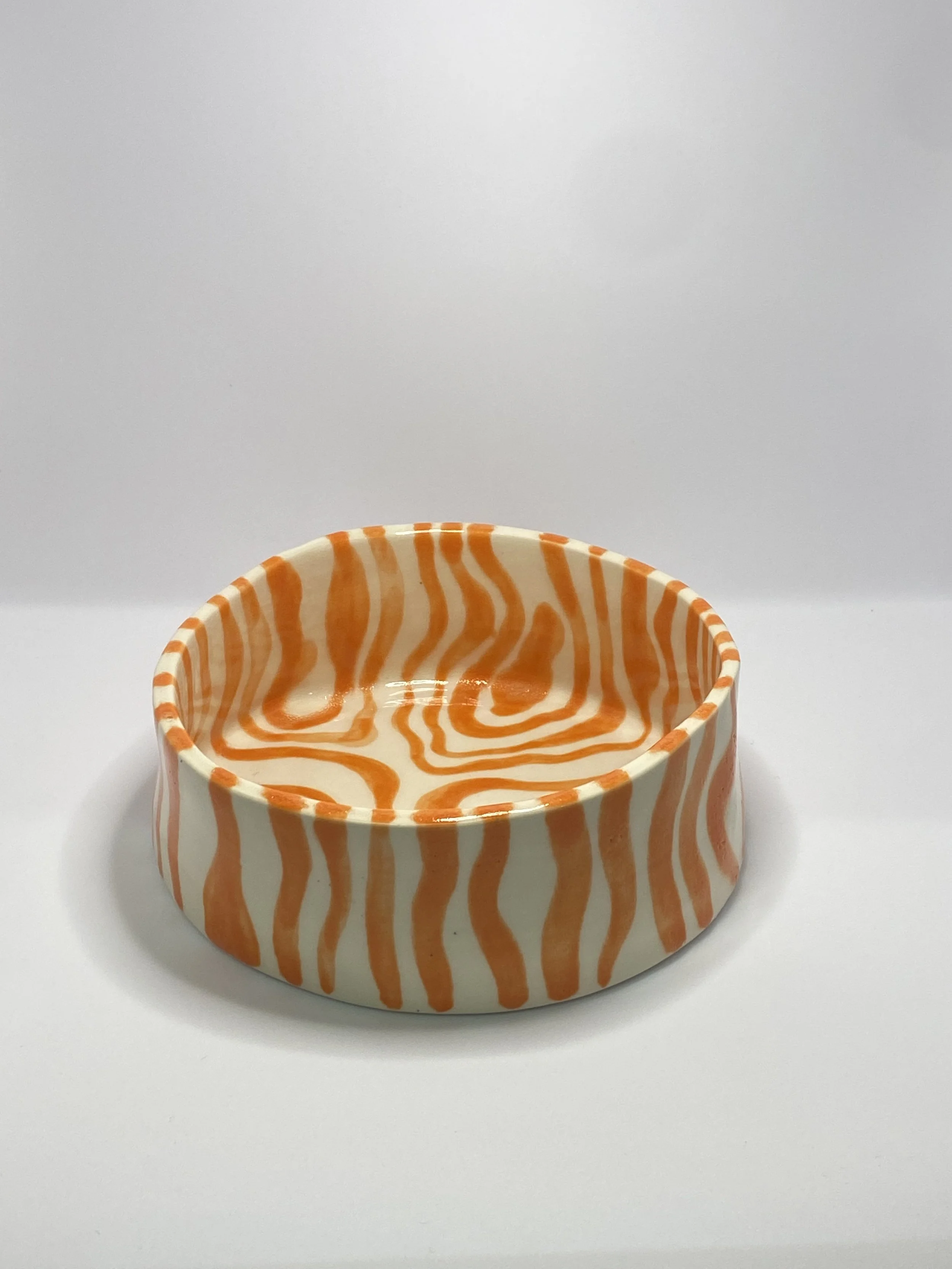 Pet Bowl - tangerine swirl (medium)