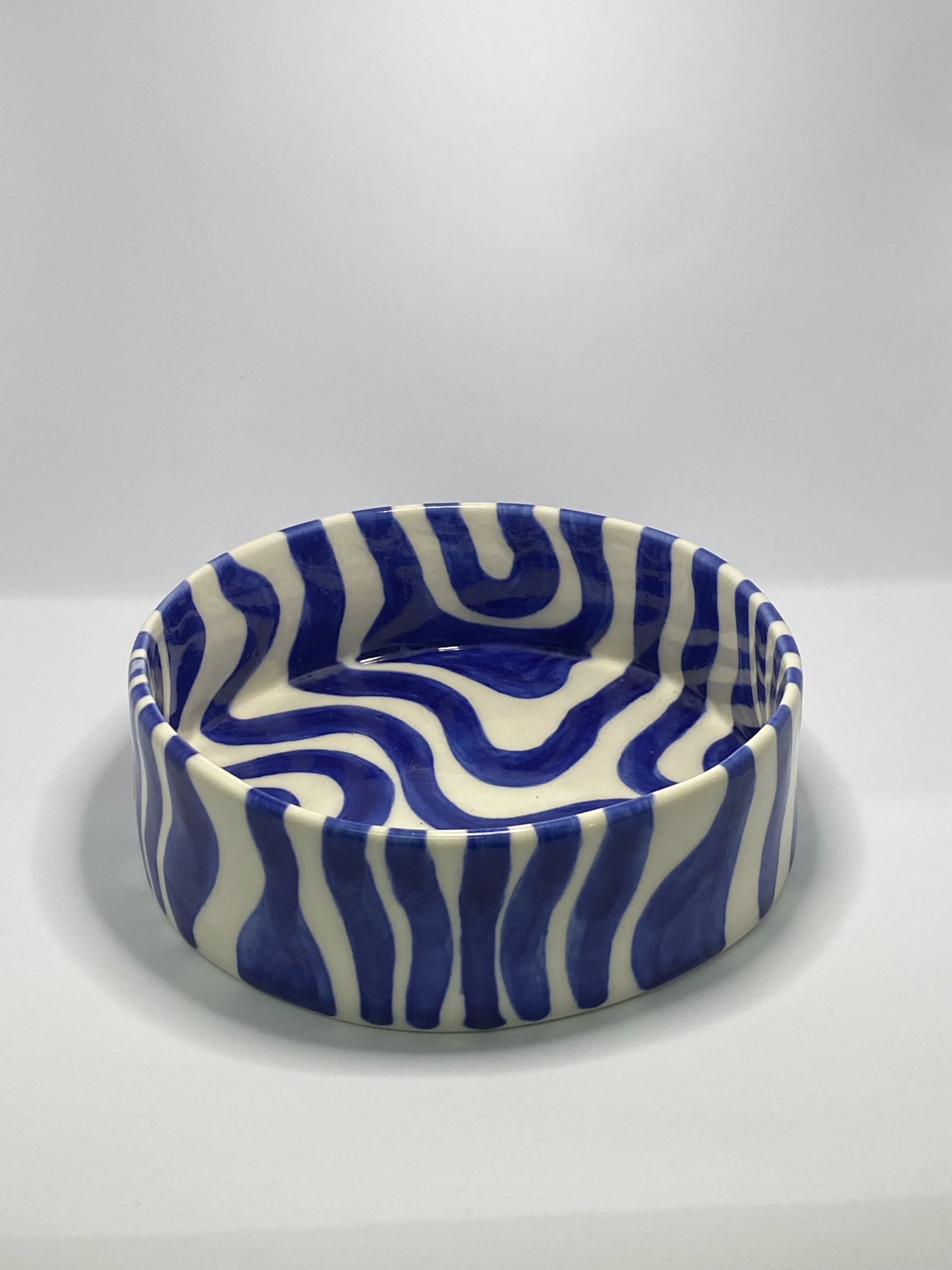 Pet Bowl - deep blue swirl (large)