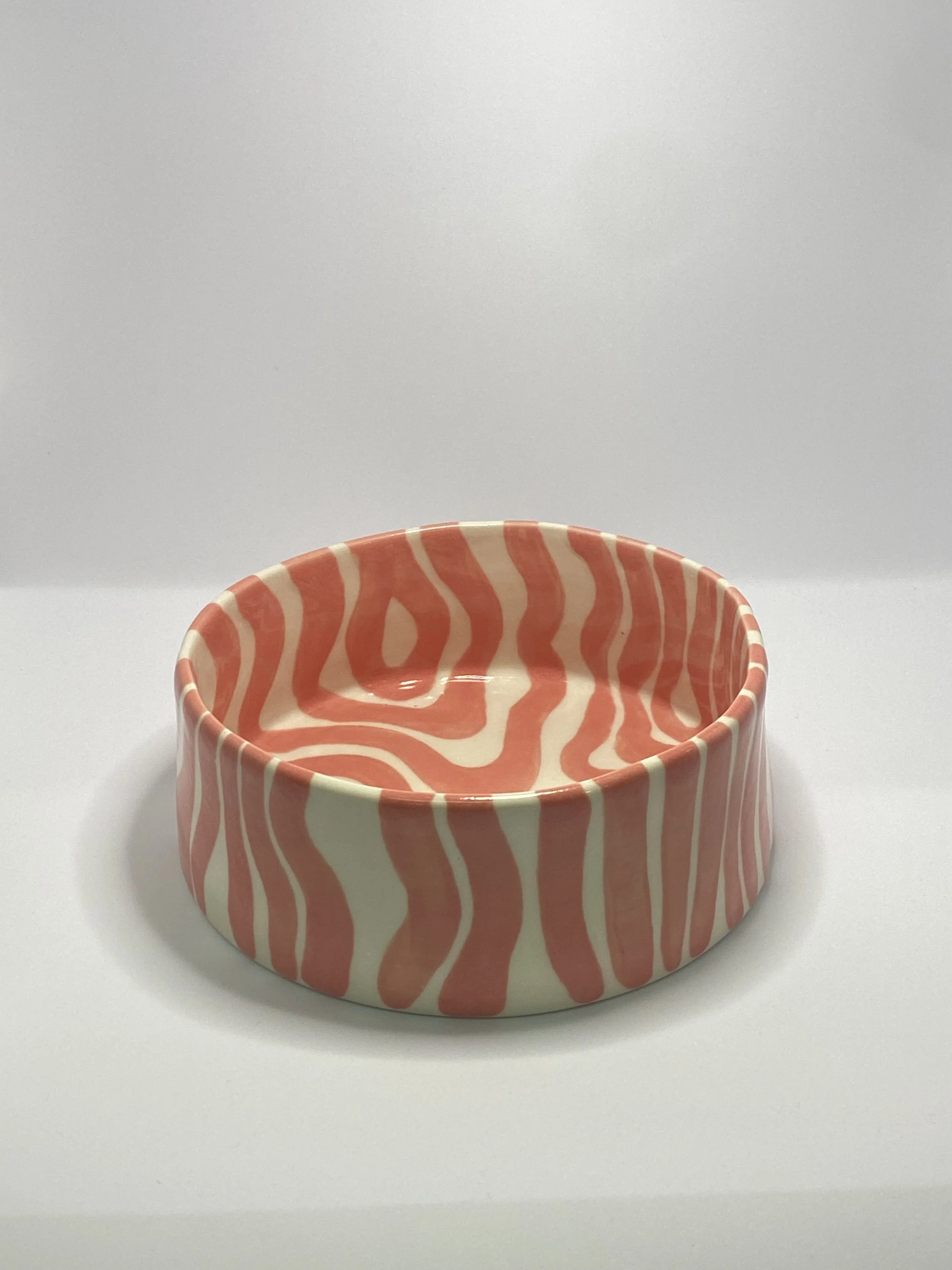 Pet Bowl - pink swirl (medium)