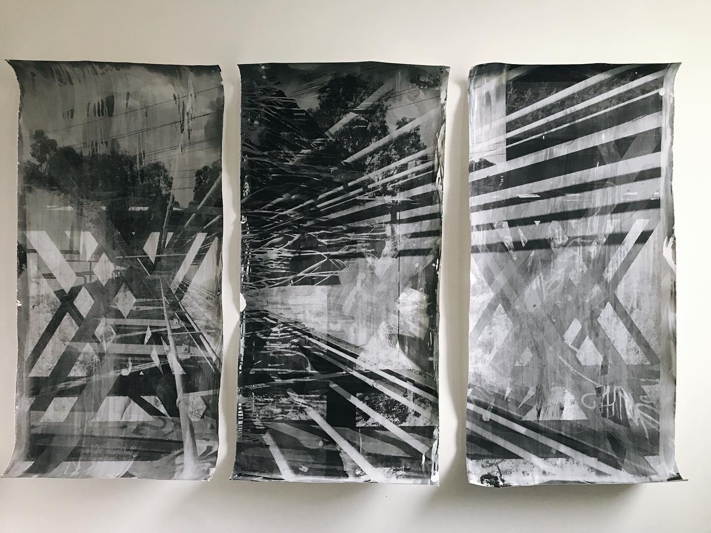  Zo Damage 2023, "Courage" (triptych), gelatin silver print, 1.9x1.27M 