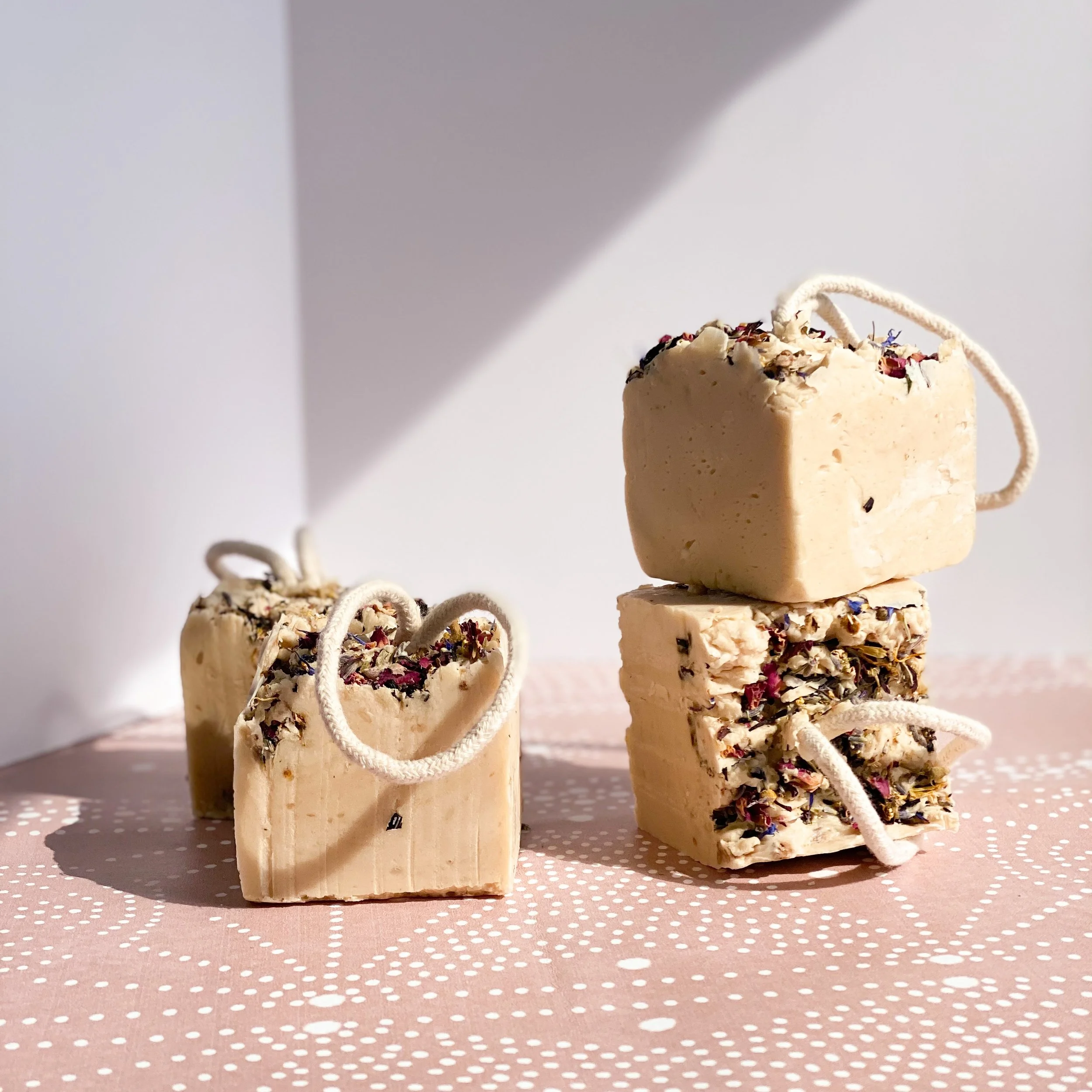 LAVENDER WILDFLOWER SOAP ON A ROPE