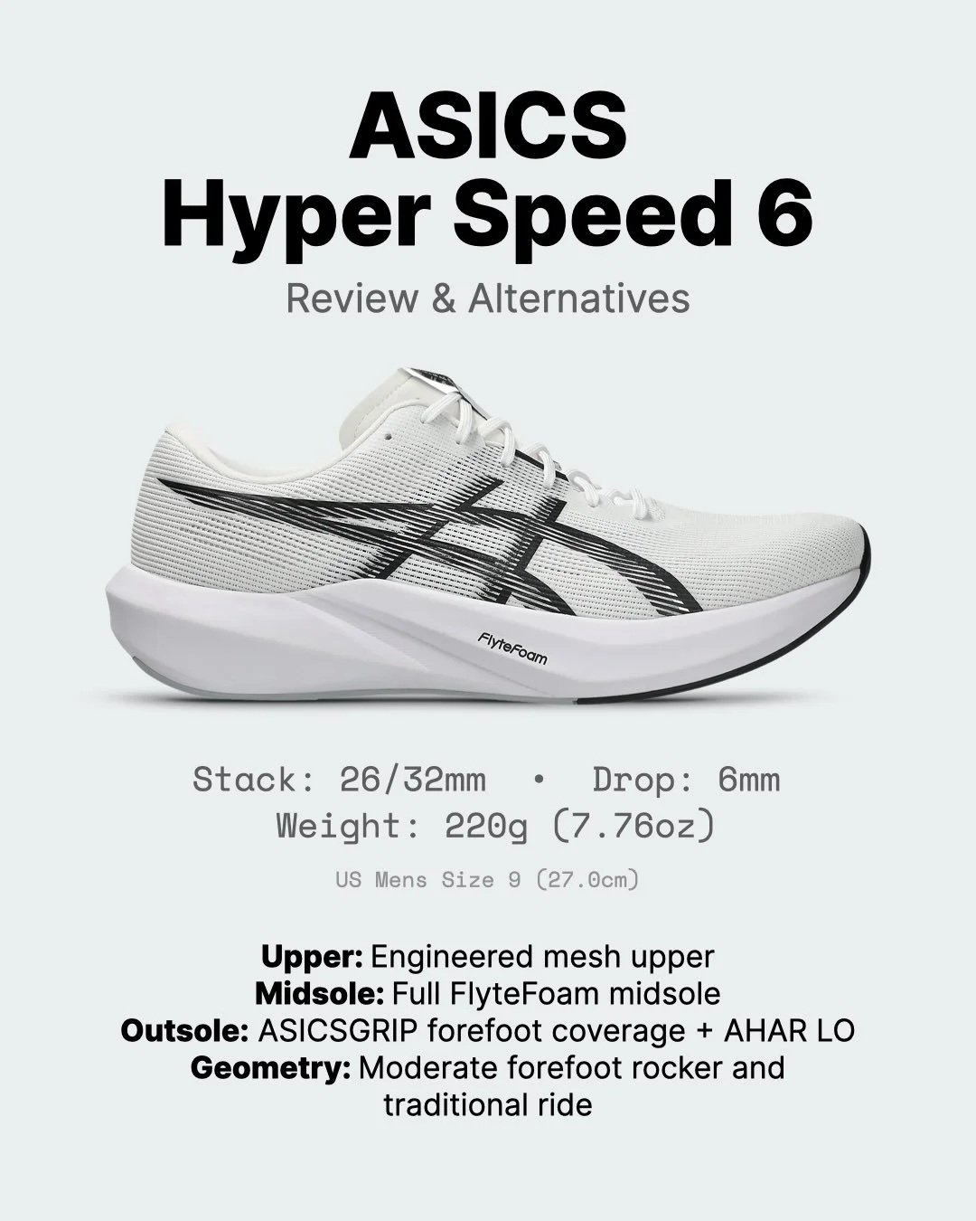 In a 2026 market dominated by max stacks and hyper-resilient superfoams, the @asicsrunning Hyper Speed 6 takes a wonderfully refreshing step back. Its low-stack, single-density FlyteFoam setup offers essential protection without dampening your effort