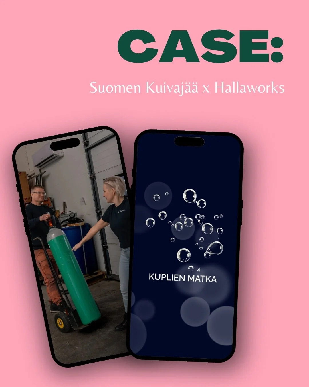 Case: Suomen Kuivaj&auml;&auml; ❄️

Lopputulos:
🎥 5-osainen videosarja
📸 Kuvapankki aidosta arjesta
✍️ Valmiit sis&auml;ll&ouml;t ja julkaisuohjeet
💬 Asiakkaan palaute: &ldquo;WAU! Tosi hyv&auml; kokonaisuus!&rdquo;

Me Hallaworksissa ei tehd&auml