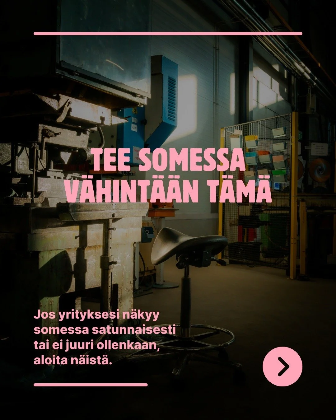 Somessa n&auml;kyminen voi tuntua vaivalloiselta.
Mutta kaiken ei tarvitse olla t&auml;ydellist&auml;.

Usein riitt&auml;&auml;, ett&auml; aloittaa pienesti:
💚 tuo ihmiset n&auml;kyviin
💚 n&auml;ytt&auml;&auml; v&auml;h&auml;n yrityksen arkea
💚 ke