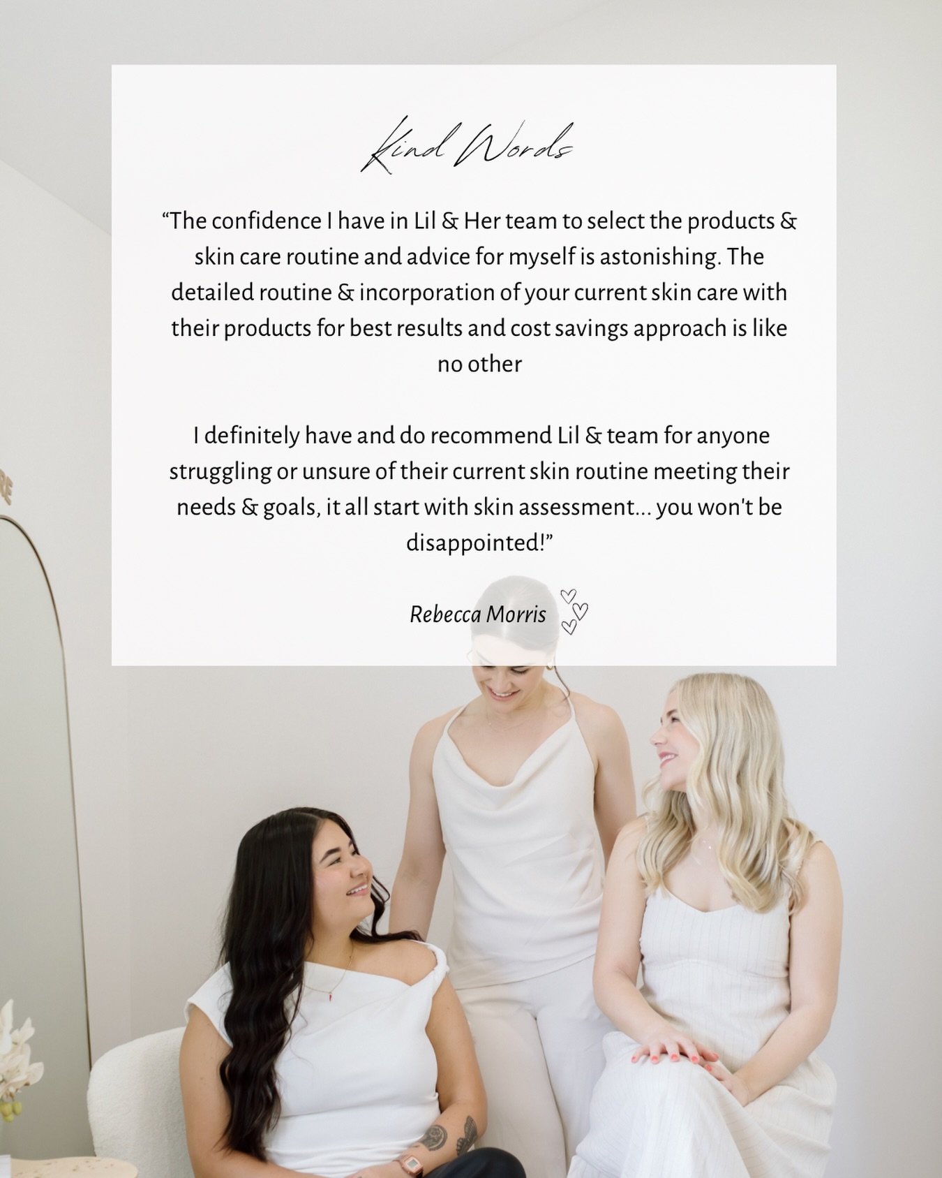 What a way to end the week reading this beautiful message 🥹

We love what we do and are so happy that our clients love the treatments as much as we do! ✨

AND we couldn&rsquo;t have said it better ourselves, it all starts with a skin assessment! 

O