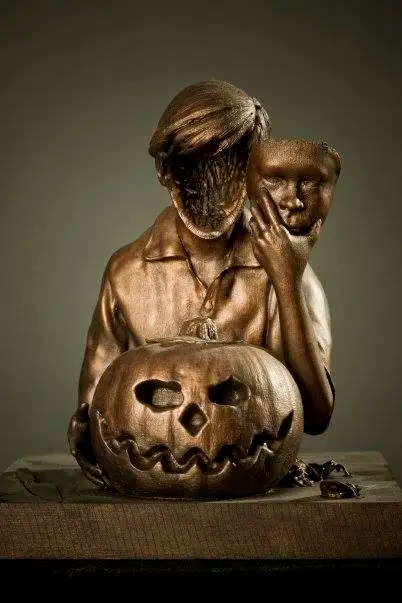 Hollowe'en Boy - sculpture cast in resin, 2007