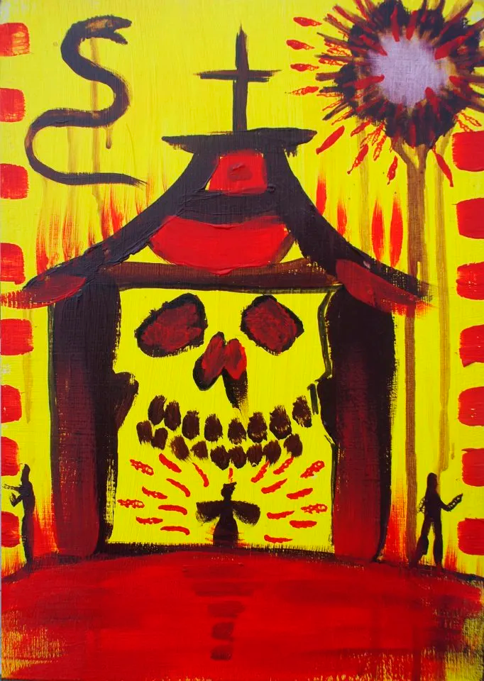 House of Celebration - acrylic on board