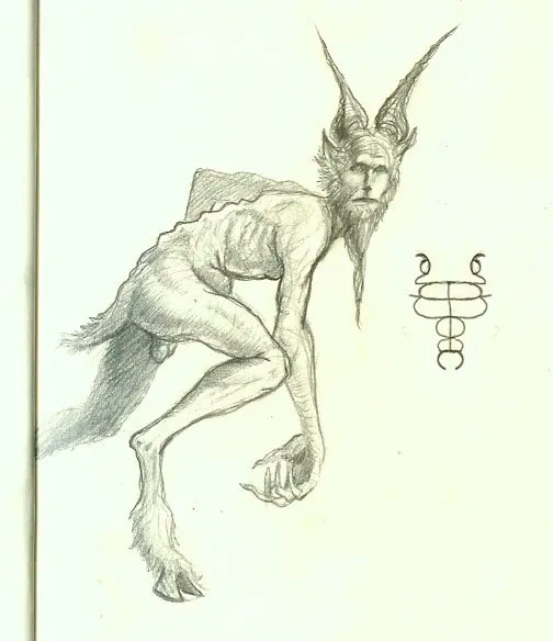 Pan - page from sketchbook with automatic sigil