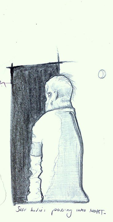 Stiff Bodies Passing Into Night - trance drawing
