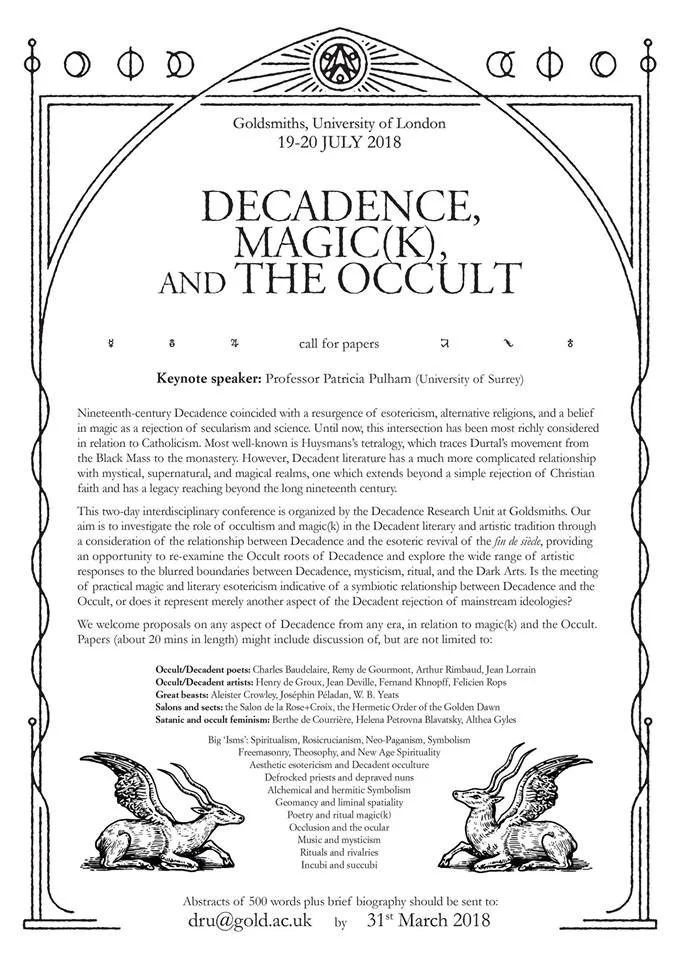 Decadence, Magic, and the Occult Conference, London