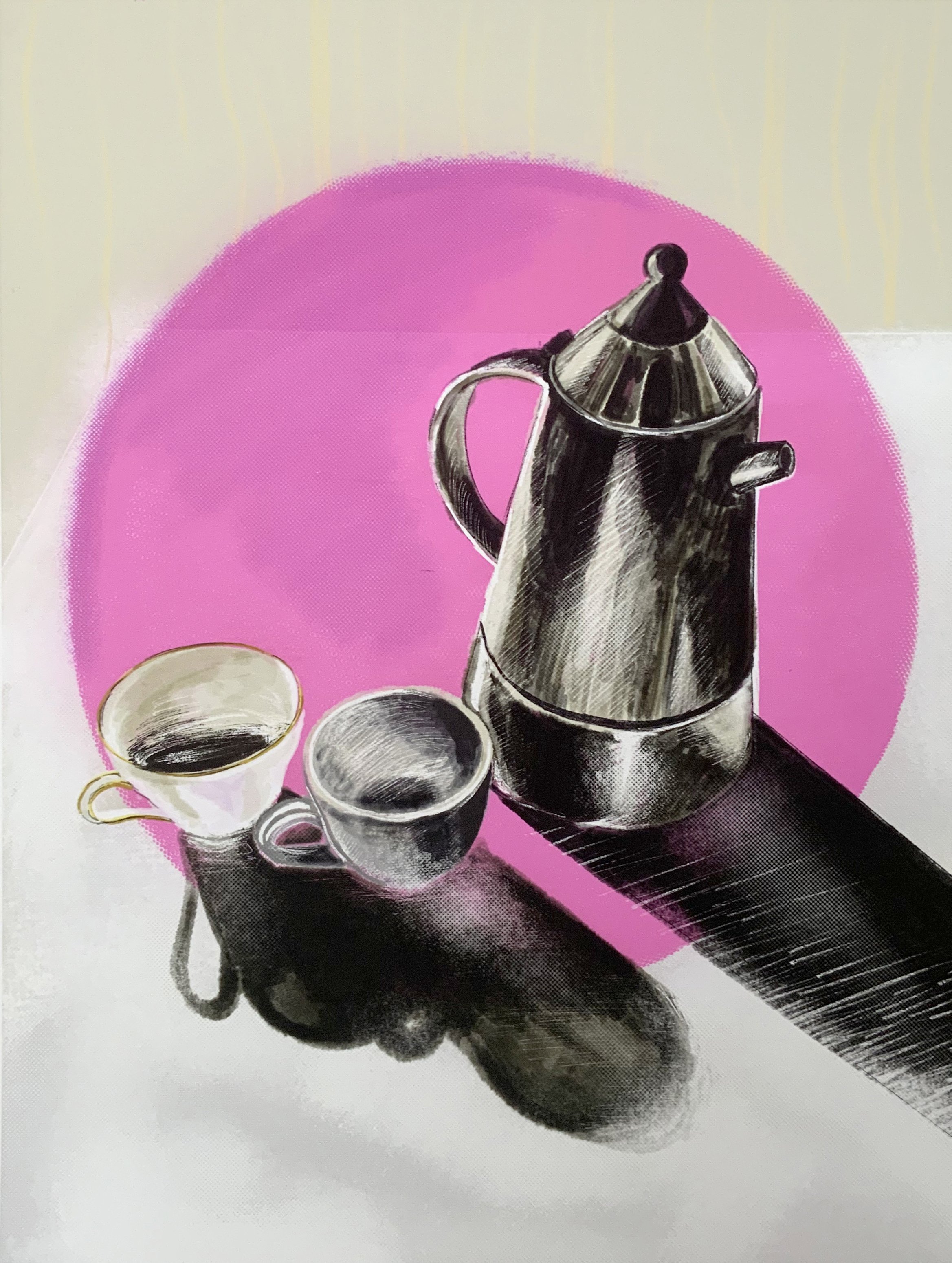 Ranné rituály Bright Pink, Fine Art Print