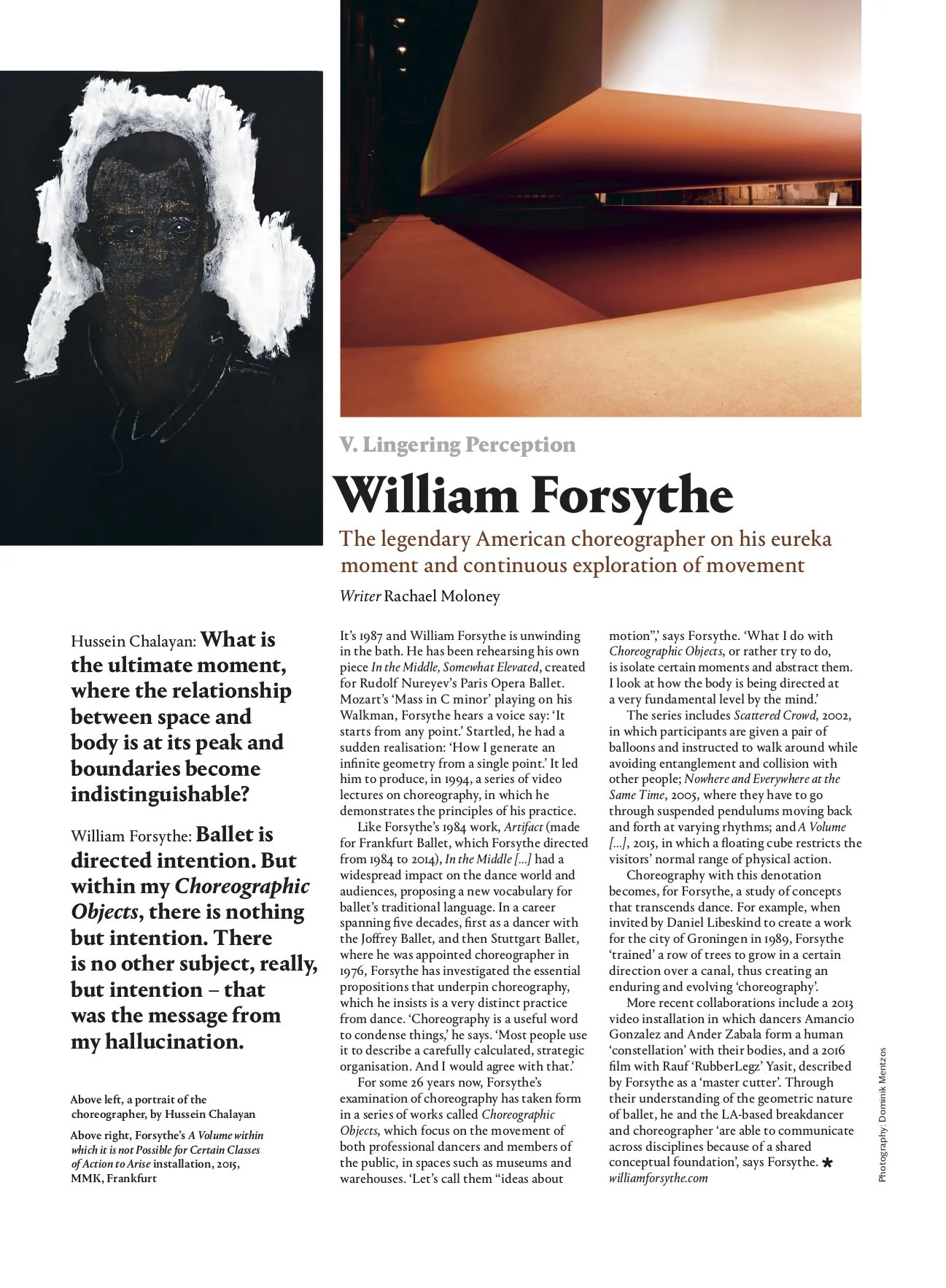 Profile: William Forsythe, Wallpaper* magazine, October 2019