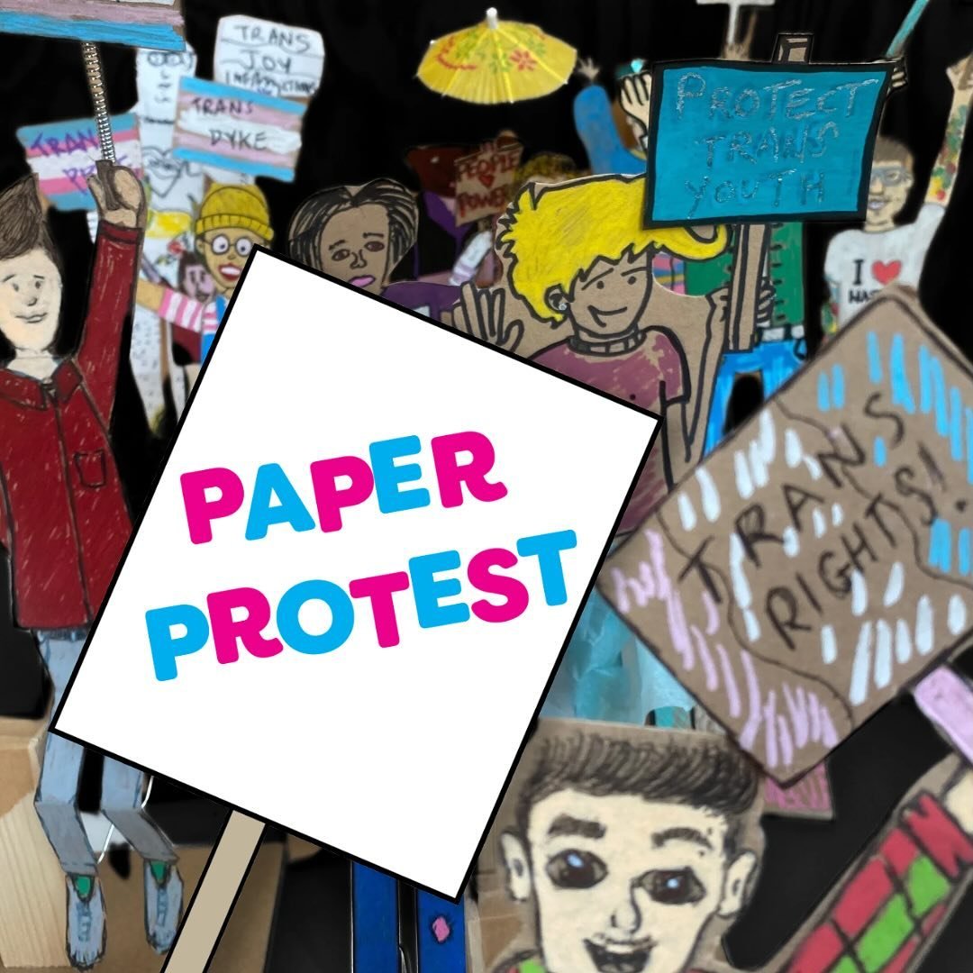 Come and join our Paper Protest. We are running a series of workshops from now until July.

Create a waving, walking cardboard self portrait automata to stand in a huge display of solidarity, and community. 

We&rsquo;ll provide all the materials and