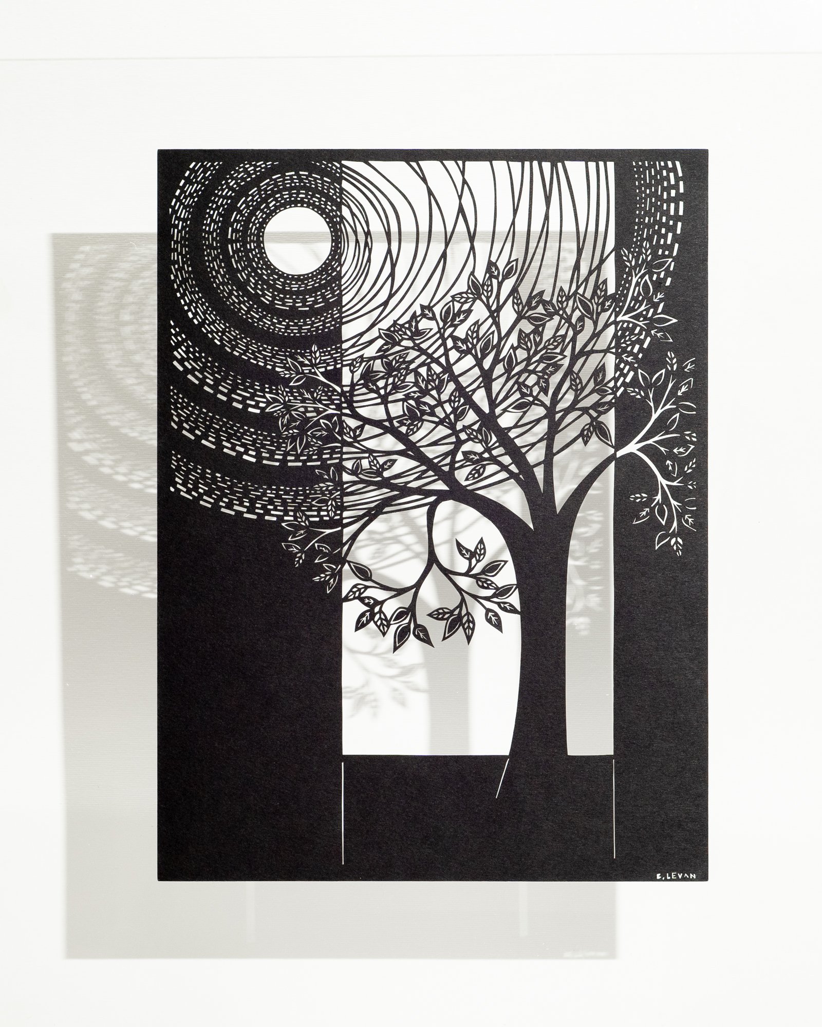 "Outstretched" Handcut Black Paper