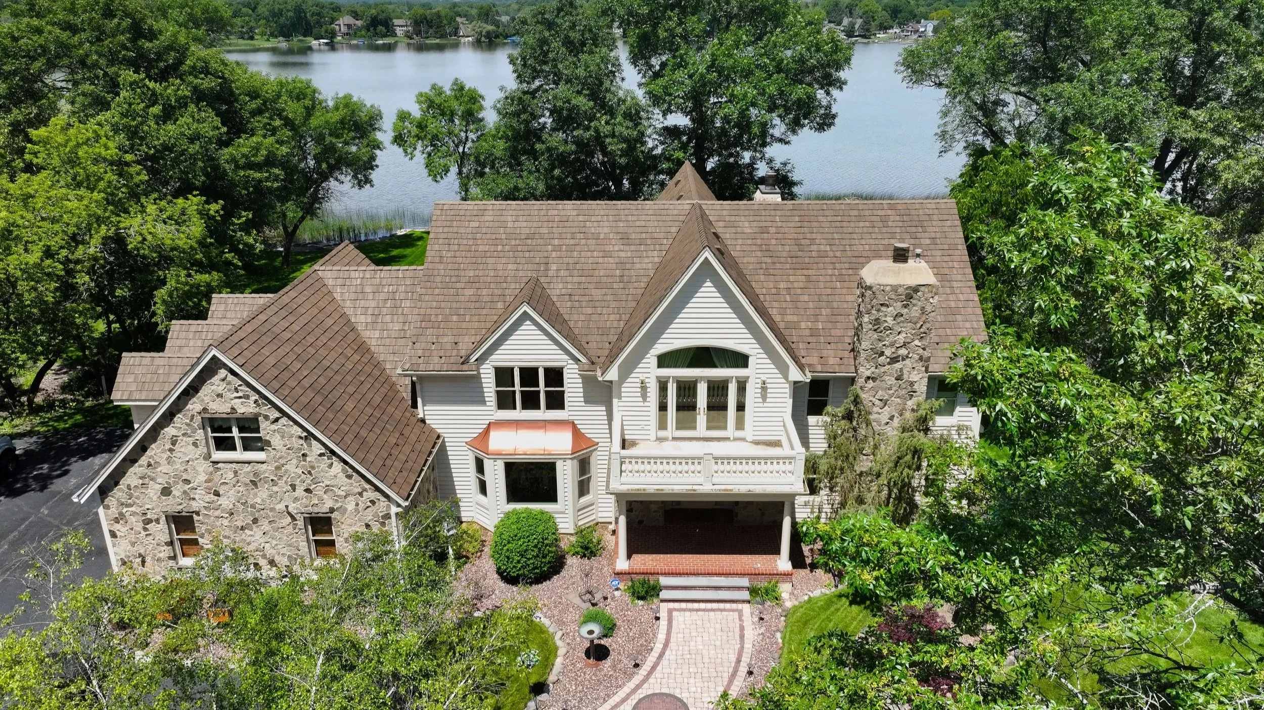Brava Composite Cedar Shake full roof replacement installed at a lakehouse on the mid-coast of Maine