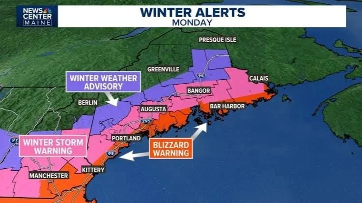 Storm tracking by local weather outlets on the mid-coast of Maine