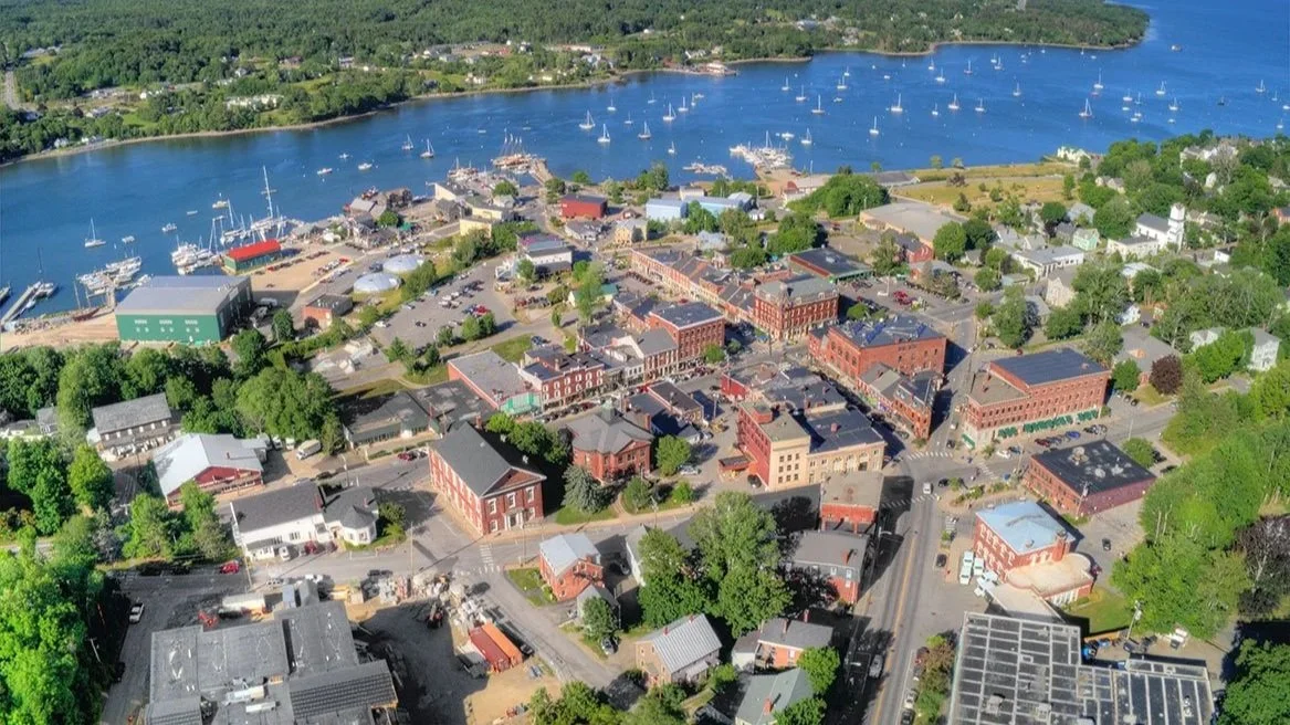 Aerial view of Belfast, Maine