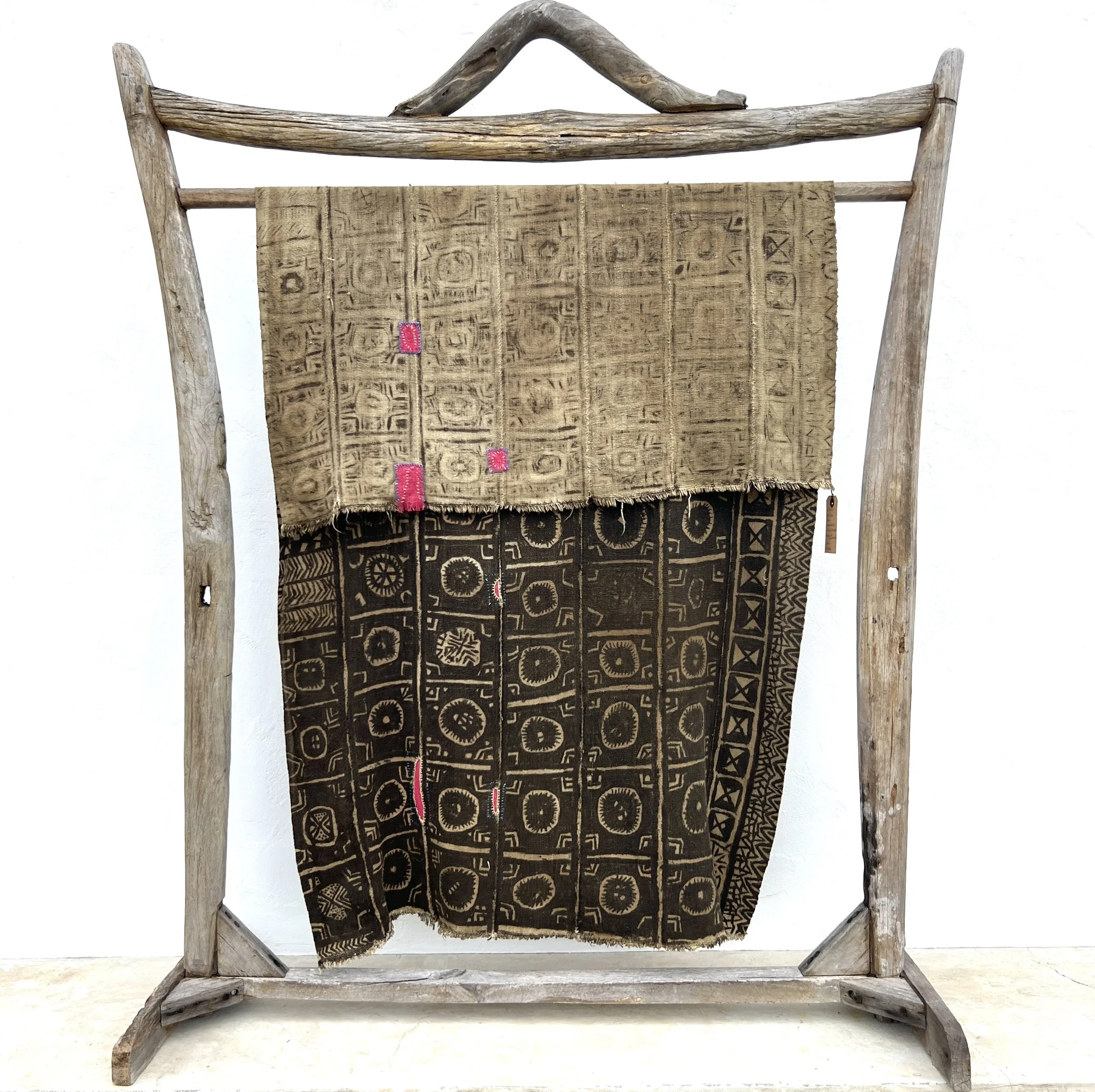 Visibly mended Mali mud cloth main reverse