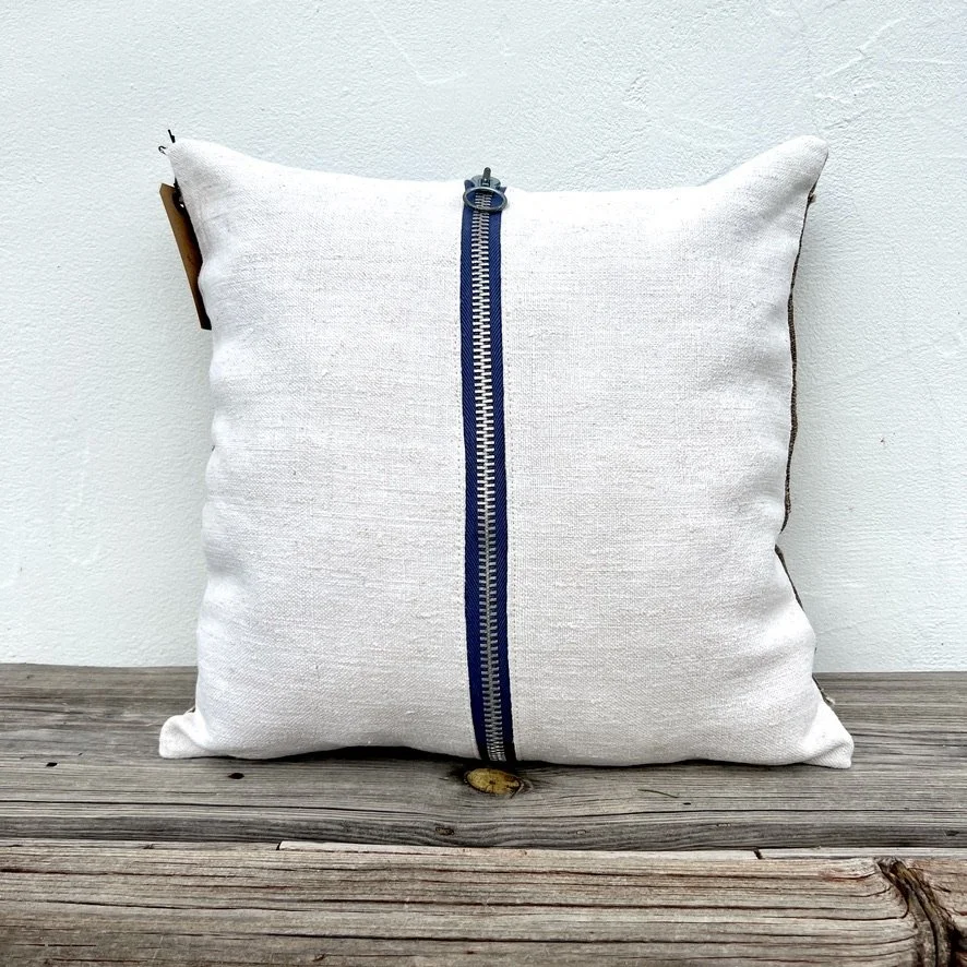 Mali mud cloth hyena cushion cover backside