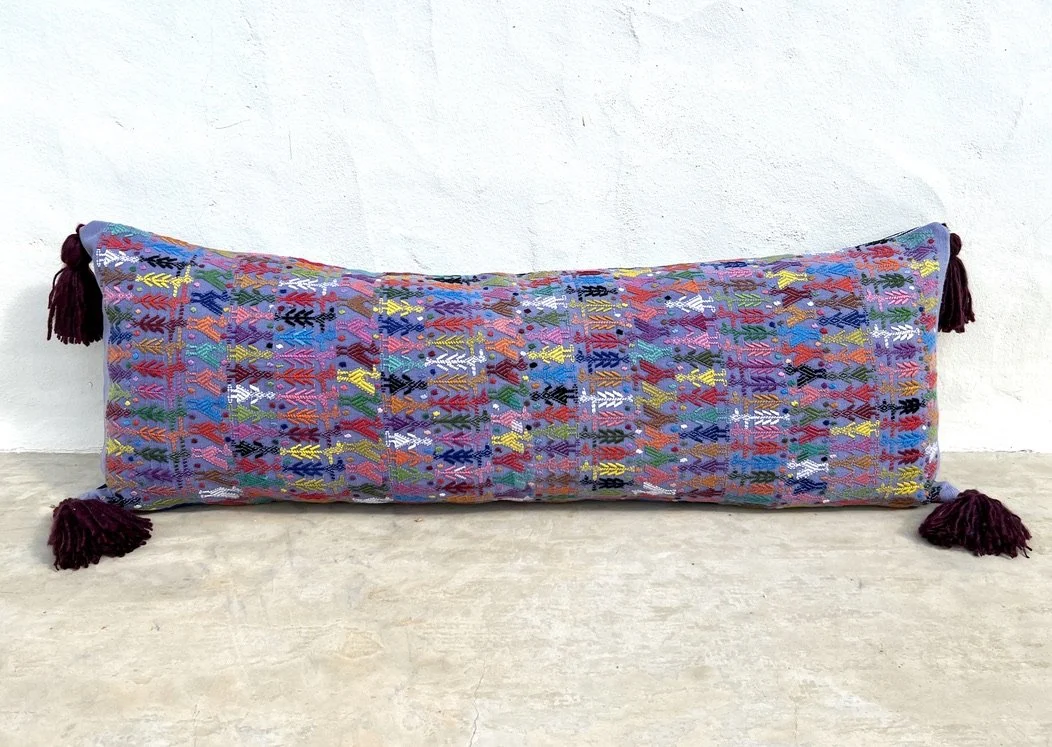 Tactic Huipil lumbar cushion cover lavender front