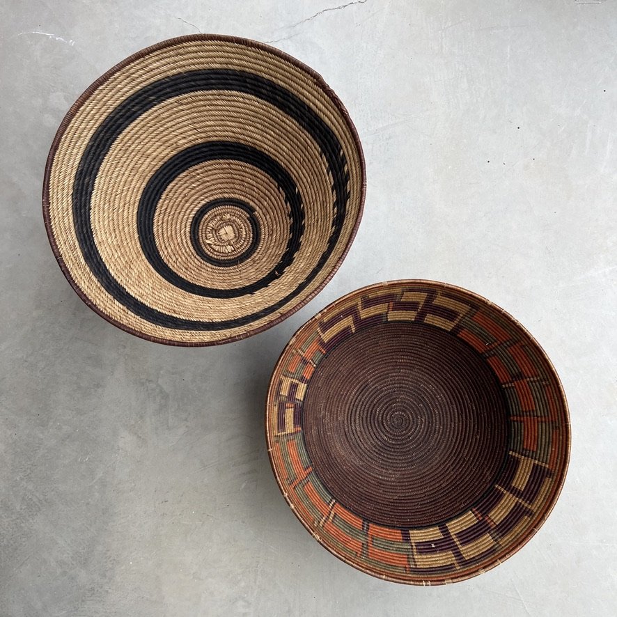 Tutsi basket Rwanda with lid top view
